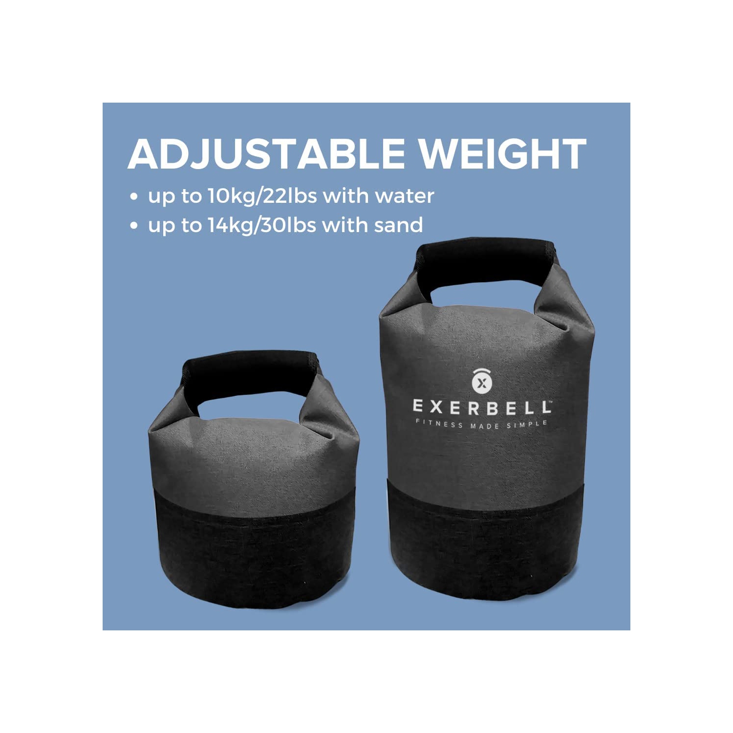 Exerbell Workout Weights Sandbag Kettlebe Foldable and Adjustable Kettlebell 