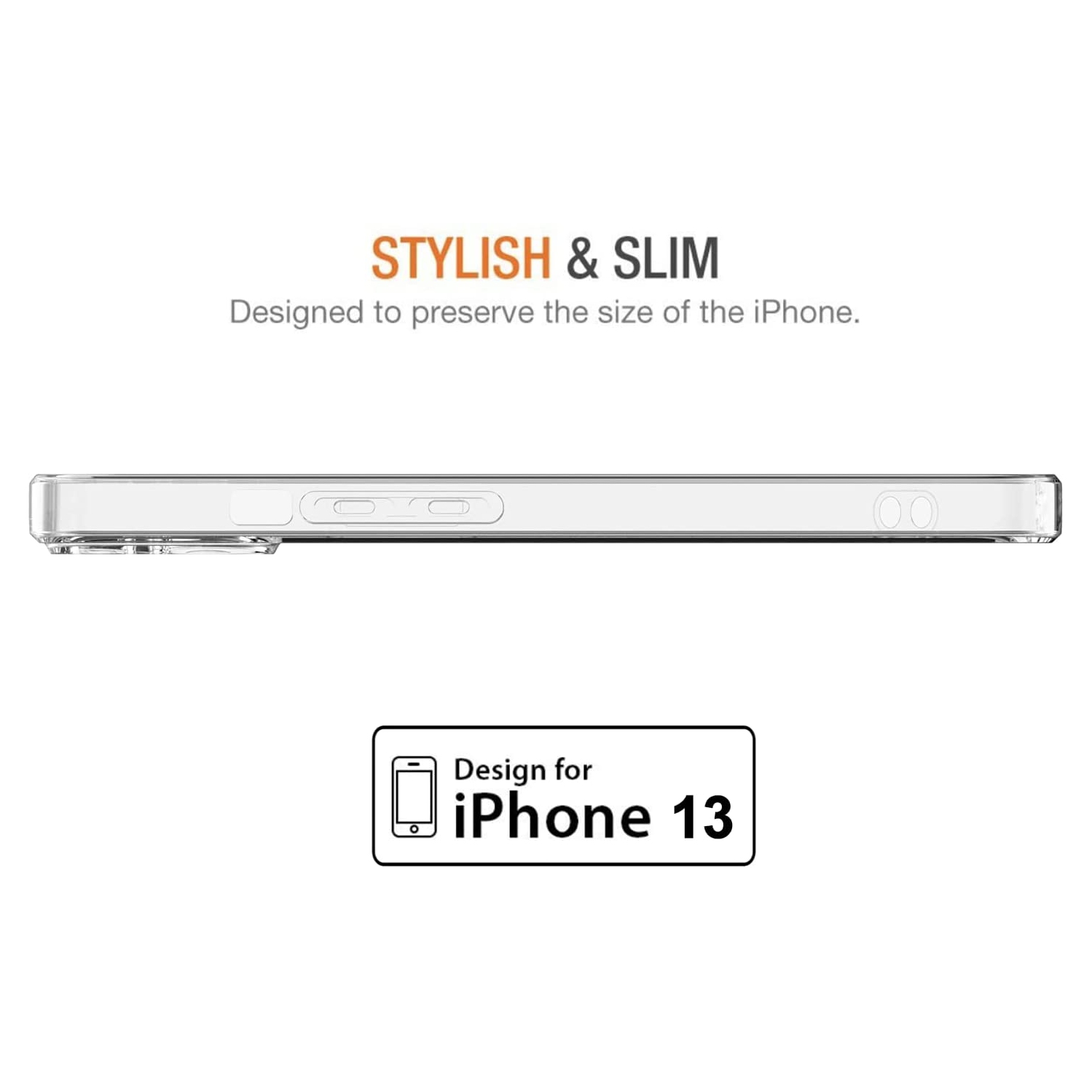 Coque iPhone 13, Jenuos Transparent Doux Souple Extrêmement Fin Housse TPU Silicone Etui pour iPhone 13 - Transparent