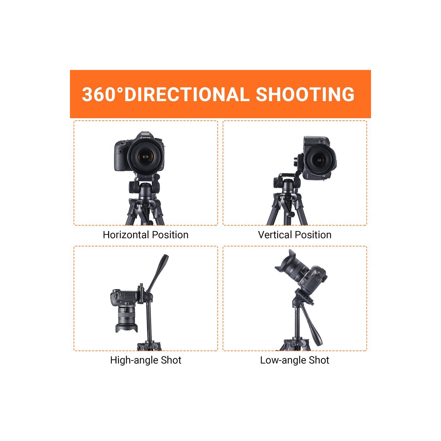 Trépied léger de 60 po de haute qualité, trépied de voyage/appareil photo/téléphone en aluminium avec sac de transport