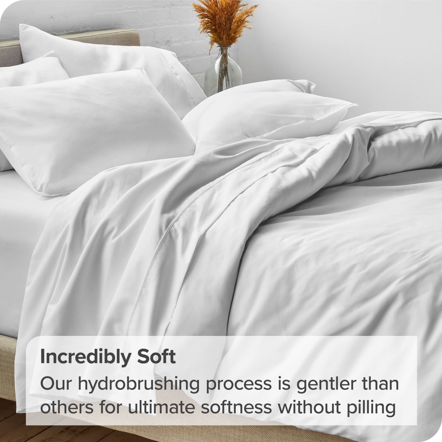 Bare Home Duvet Cover and Sham Set - Premium 1800 Ultra-Soft Brushed Microfiber - Hypoallergenic, Easy Care, Wrinkle Resistant - Full, White