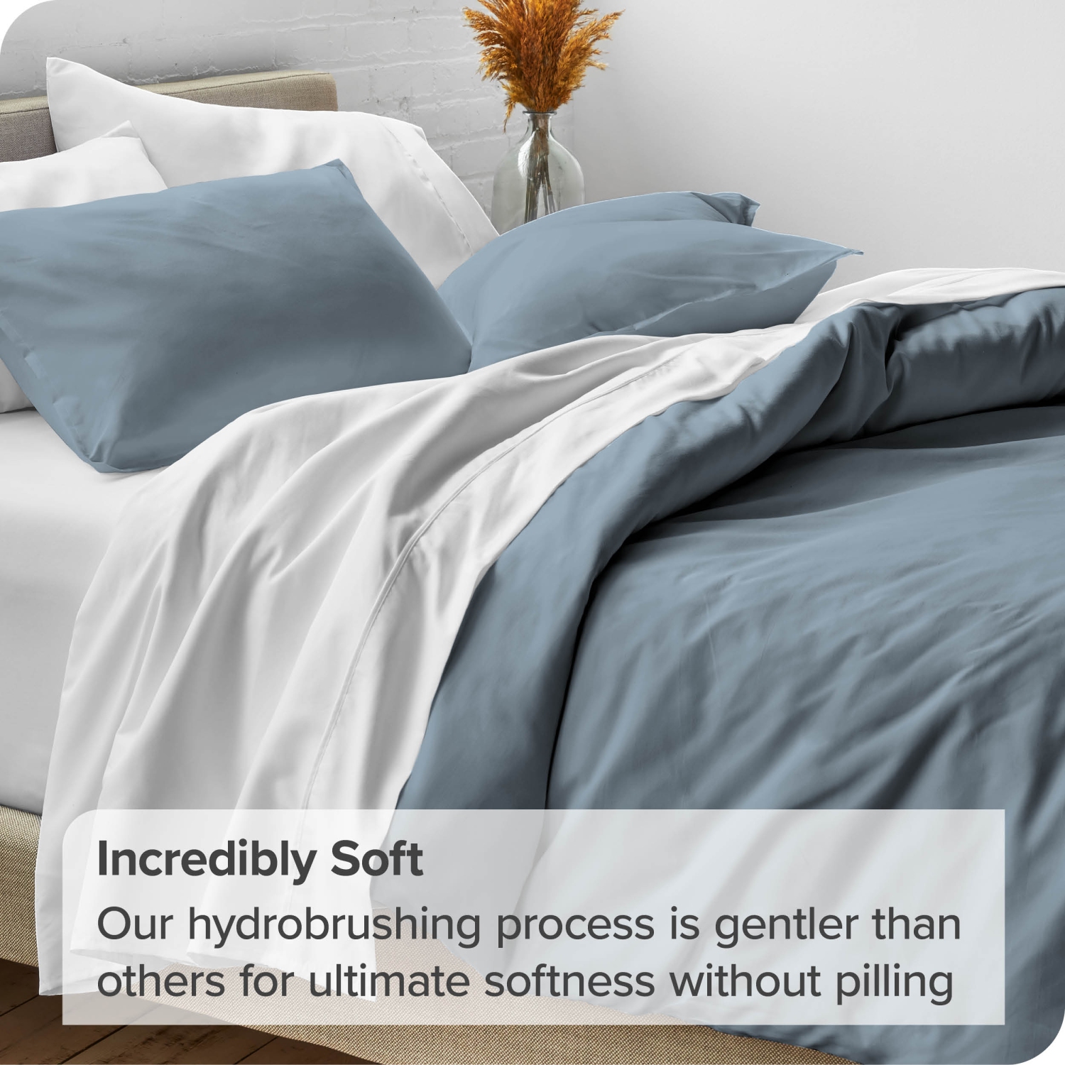 Bare Home Duvet Cover and Sham Set - Premium 1800 Ultra-Soft Brushed Microfiber - Hypoallergenic, Easy Care, Wrinkle Resistant - Twin/Twin XL,