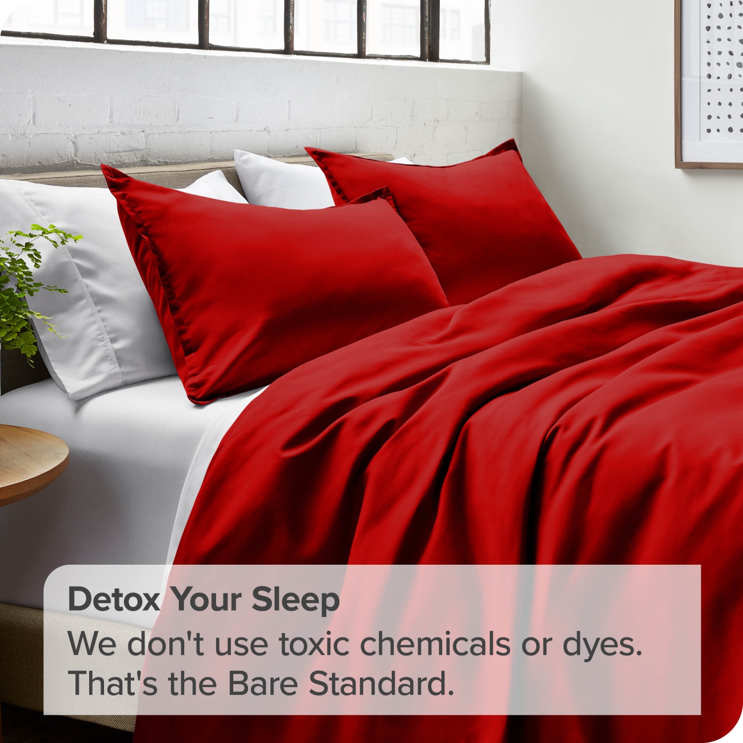 Bare Home Duvet Cover and Sham Set - Premium 1800 Ultra-Soft Brushed Microfiber - Hypoallergenic, Easy Care, Wrinkle Resistant - Queen, Red
