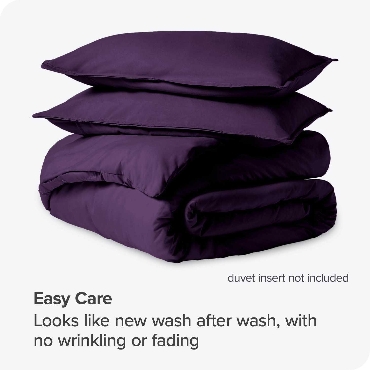 Bare Home Duvet Cover and Sham Set - Premium 1800 Ultra-Soft Brushed Microfiber - Hypoallergenic, Easy Care, Wrinkle Resistant - Queen, Plum