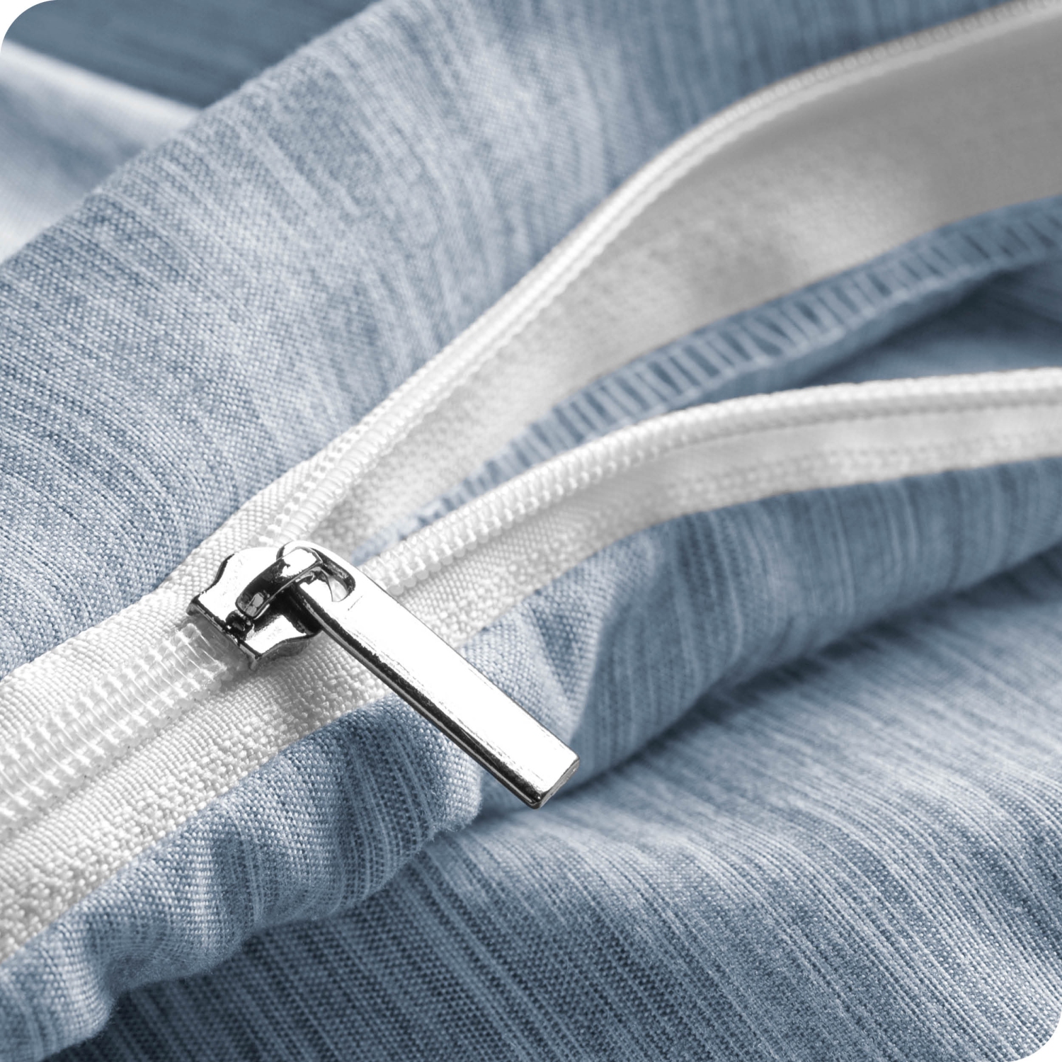 Bare Home Duvet Cover and Sham Set - Premium 1800 Ultra-Soft Brushed Microfiber - Hypoallergenic, Easy Care, Wrinkle Resistant - Full, Heather Blue