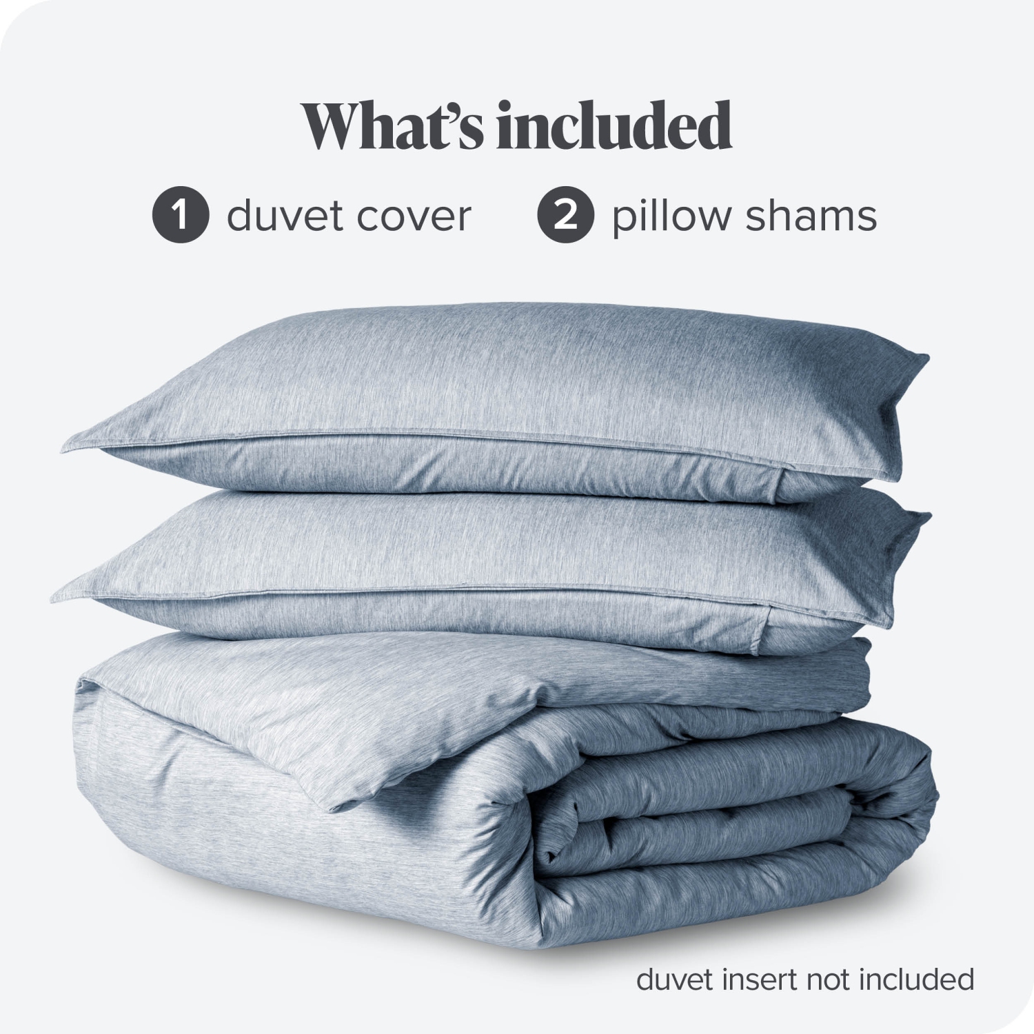 Bare Home Duvet Cover and Sham Set - Premium 1800 Ultra-Soft Brushed Microfiber - Hypoallergenic, Easy Care, Wrinkle Resistant - Full, Heather Blue