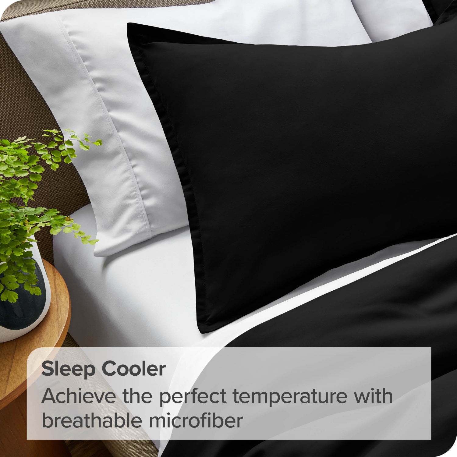 Bare Home Duvet Cover and Sham Set - Premium 1800 Ultra-Soft Brushed Microfiber - Hypoallergenic, Easy Care, Wrinkle Resistant - Full, Black