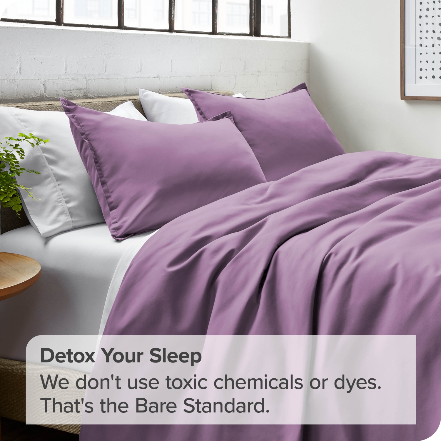 Bare Home Duvet Cover and Sham Set - Premium 1800 Ultra-Soft Brushed Microfiber - Hypoallergenic, Easy Care, Wrinkle Resistant - Queen, Lavender
