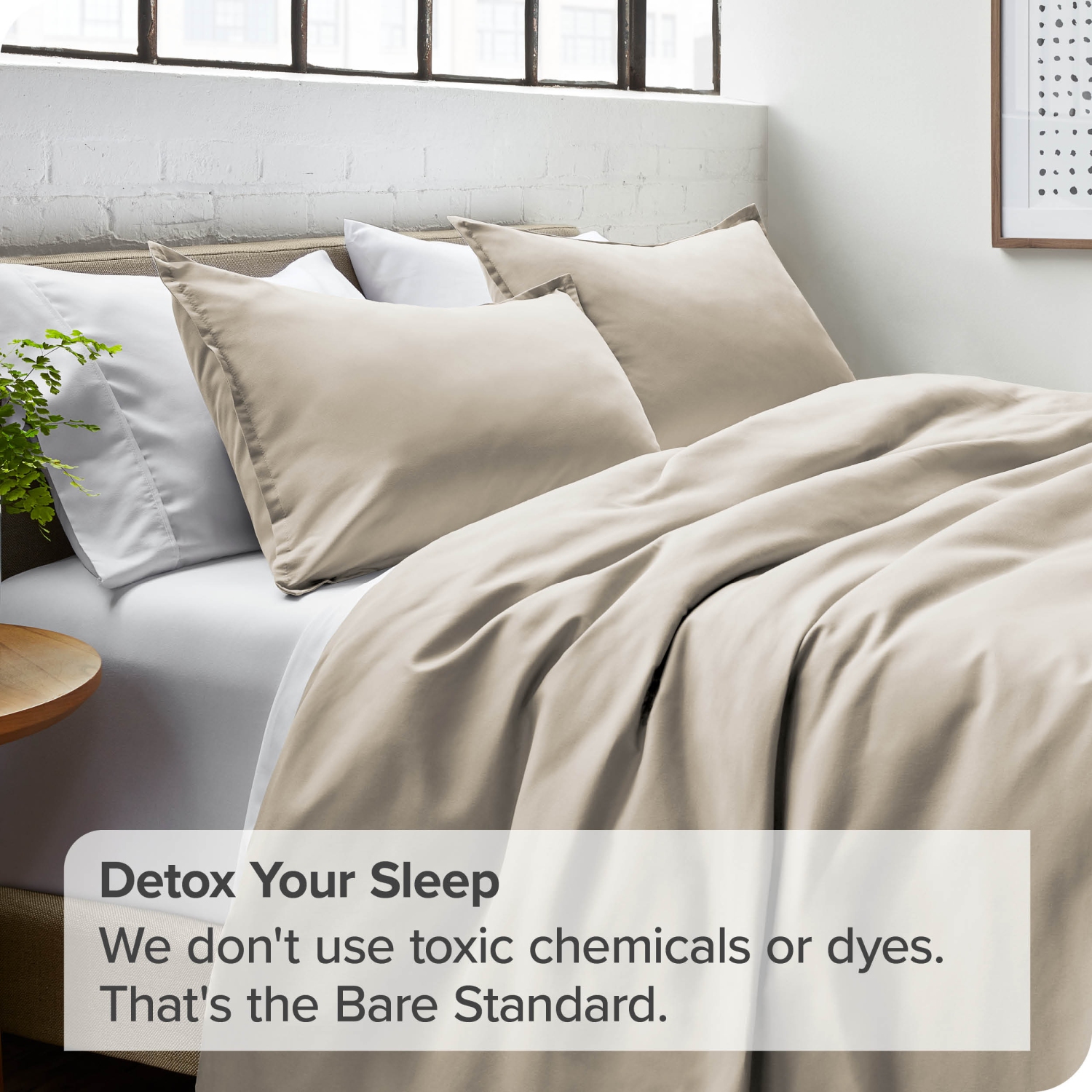 Bare Home Duvet Cover and Sham Set - Premium 1800 Ultra-Soft Brushed Microfiber - Hypoallergenic, Easy Care, Wrinkle Resistant - Queen, Sand