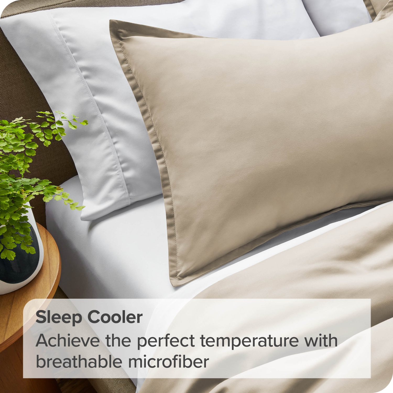 Bare Home Duvet Cover and Sham Set - Premium 1800 Ultra-Soft Brushed Microfiber - Hypoallergenic, Easy Care, Wrinkle Resistant - Queen, Sand