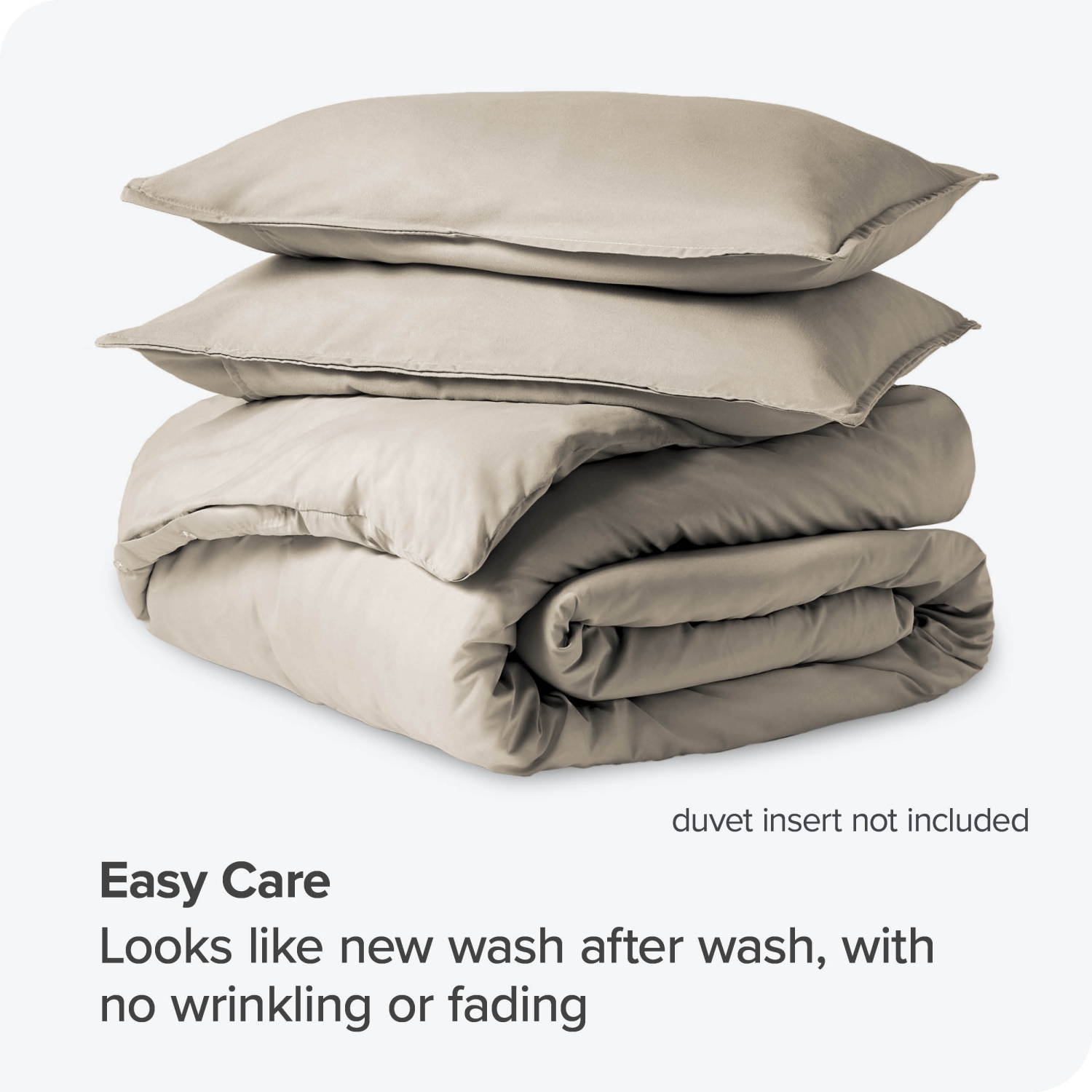 Bare Home Duvet Cover and Sham Set - Premium 1800 Ultra-Soft Brushed Microfiber - Hypoallergenic, Easy Care, Wrinkle Resistant - Queen, Sand