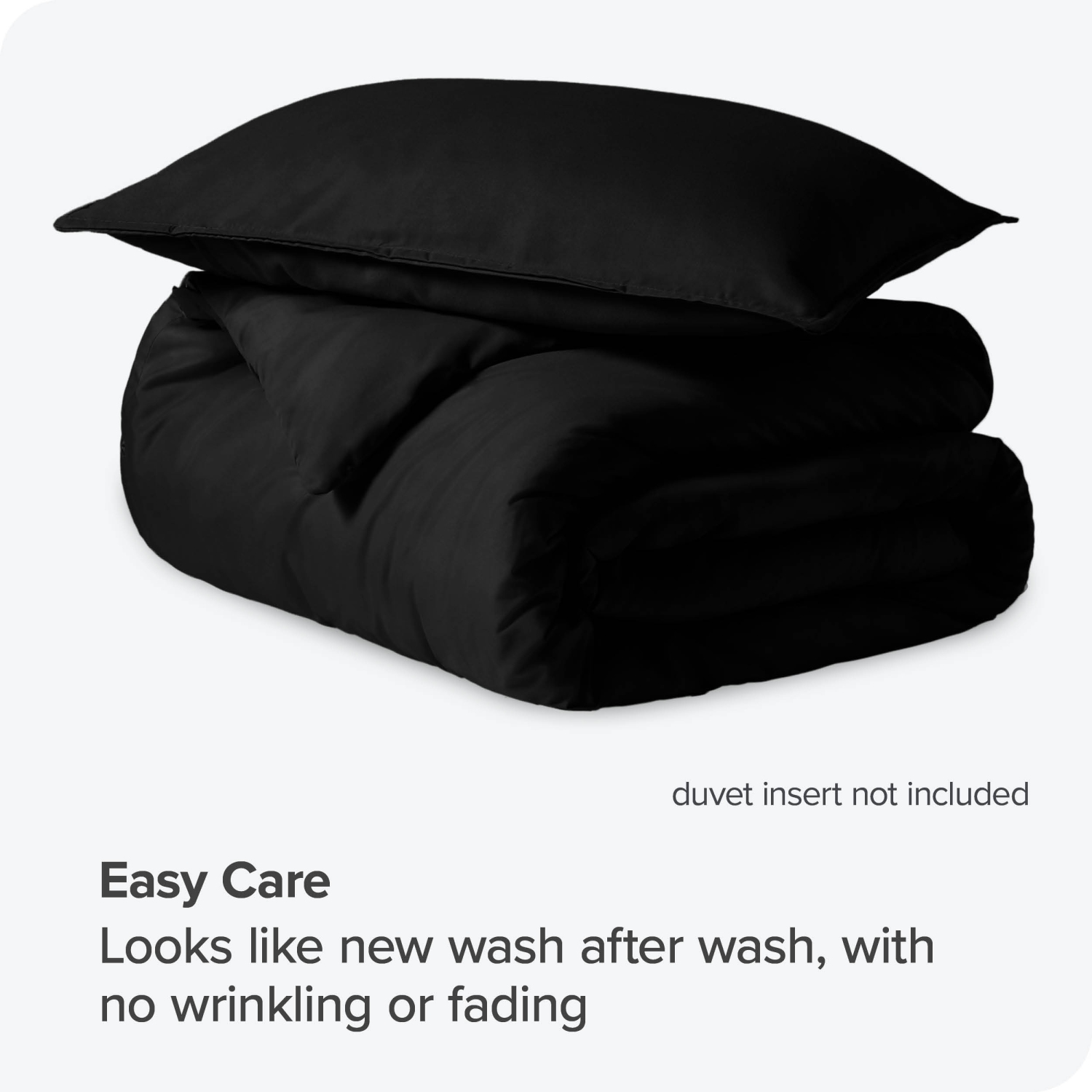 Bare Home Duvet Cover and Sham Set - Premium 1800 Ultra-Soft Brushed Microfiber - Hypoallergenic, Easy Care, Wrinkle Resistant - Twin/Twin XL, Black