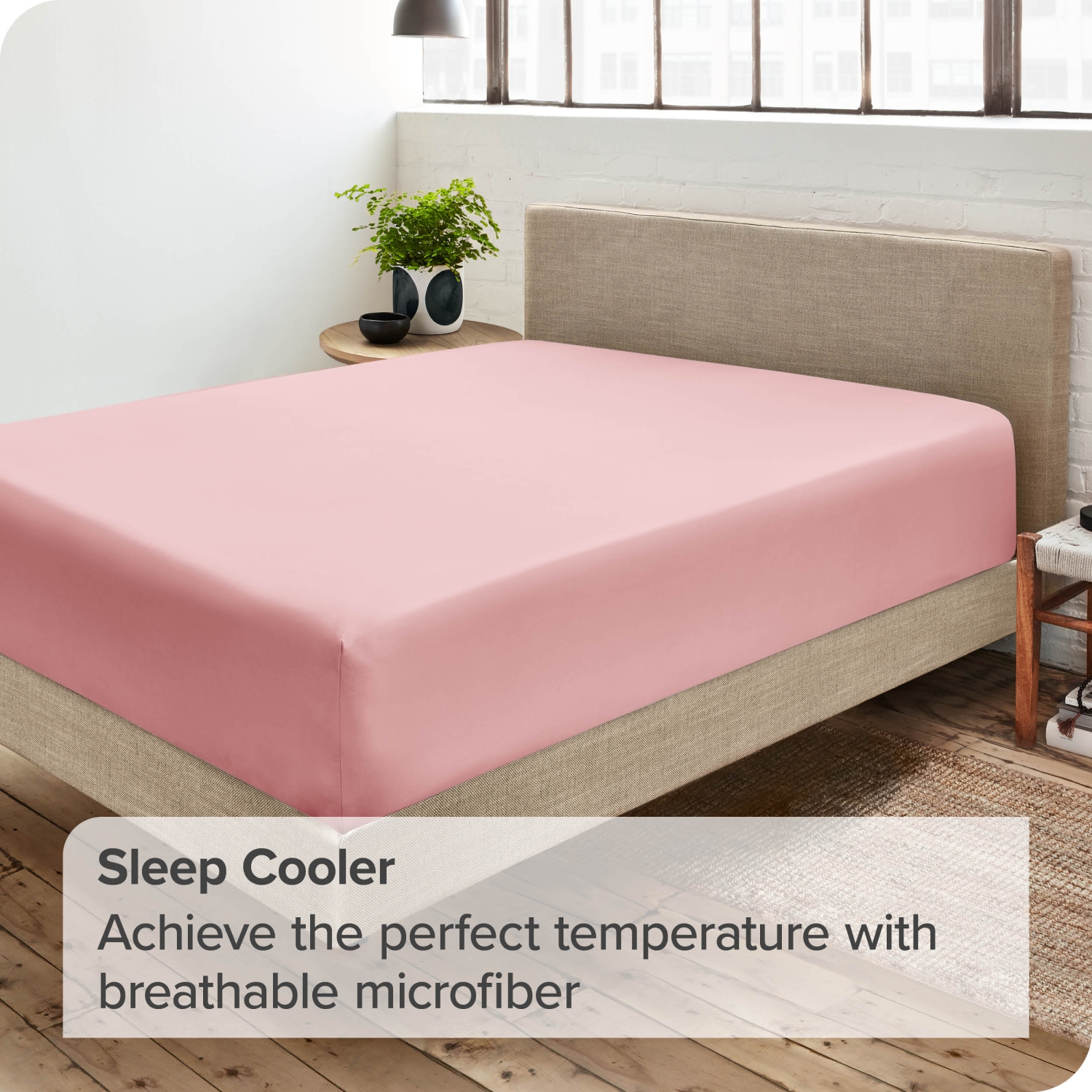 Bare Home Fitted Bottom Sheet - Premium 1800 Ultra-Soft Wrinkle Resistant Microfiber - Hypoallergenic - Deep Pocket - Twin XL, Light Pink