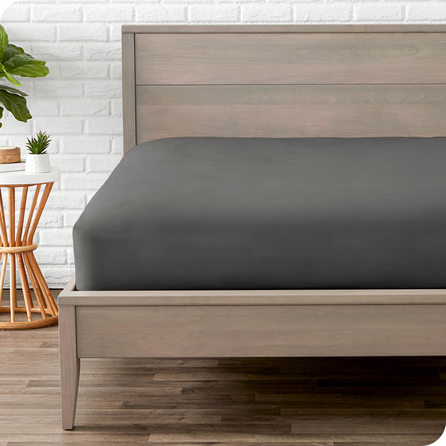 Bare Home Fitted Bottom Sheet - Premium 1800 Ultra-Soft Wrinkle Resistant Microfiber - Hypoallergenic - Deep Pocket - Full XL, Grey