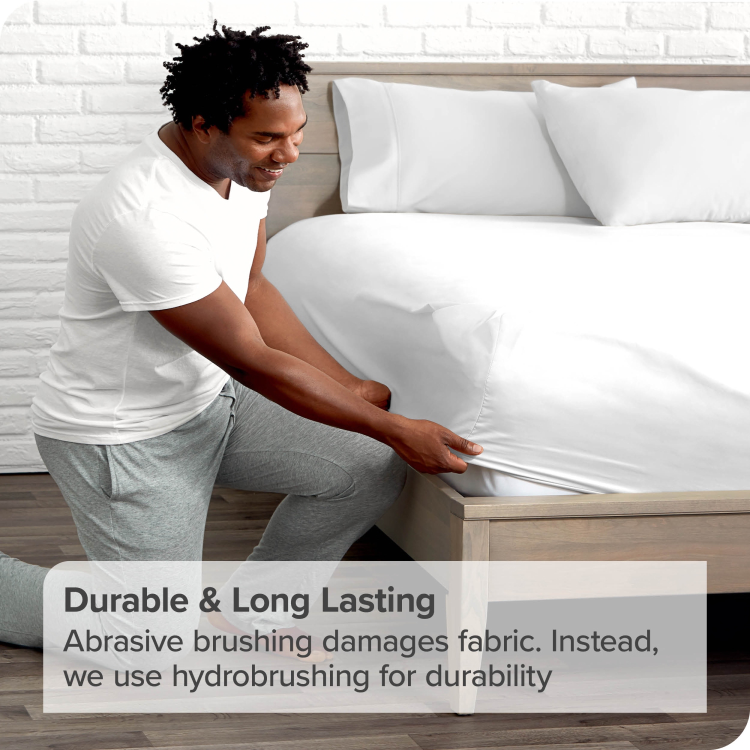 Bare Home Fitted Bottom Sheet - Premium 1800 Ultra-Soft Wrinkle Resistant Microfiber - Hypoallergenic - Deep Pocket - Split Queen, White