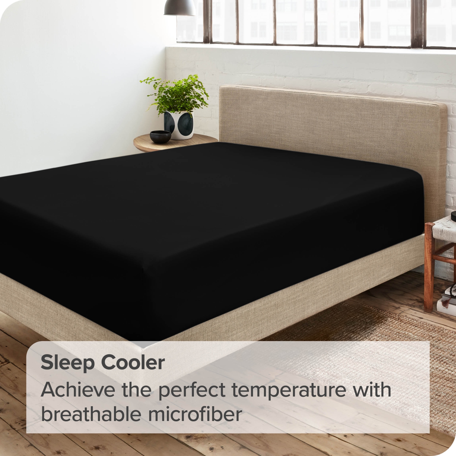 Bare Home Fitted Bottom Sheet - Premium 1800 Ultra-Soft Wrinkle Resistant Microfiber - Hypoallergenic - Deep Pocket - King, Black