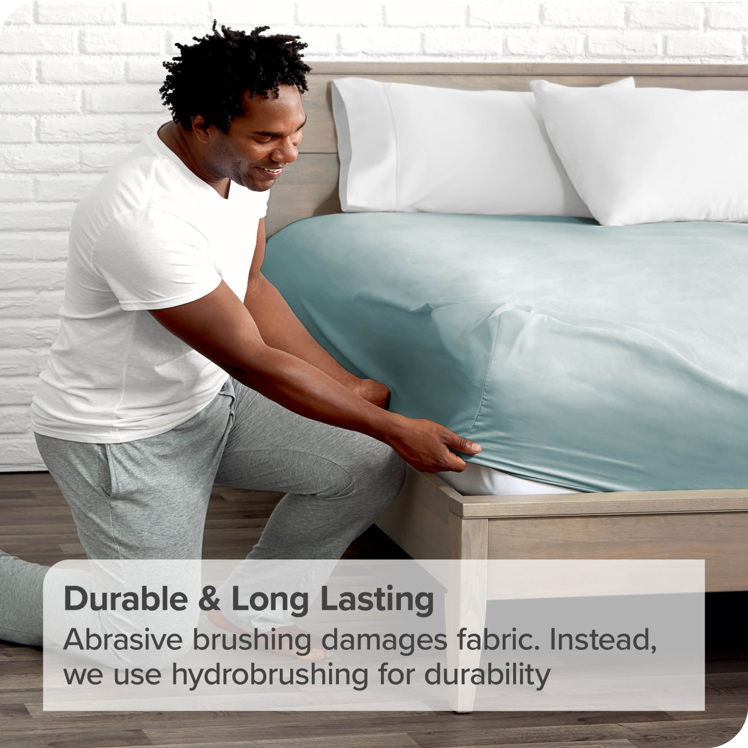 Bare Home Fitted Bottom Sheet - Premium 1800 Ultra-Soft Wrinkle Resistant Microfiber - Hypoallergenic - Deep Pocket - Full, Light Blue