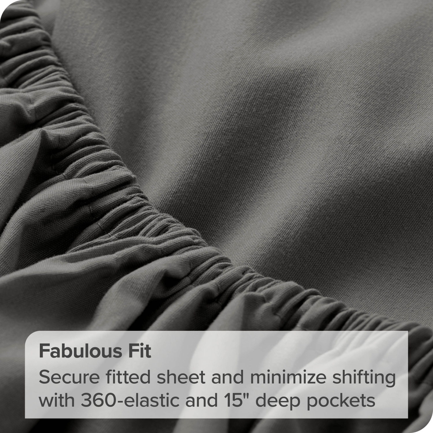 Drap du bas ajusté de Bare Home - microfibre ultradouce 1800-anti-plis - Hypoallergénique - Pochette profonde - TG simple, gris