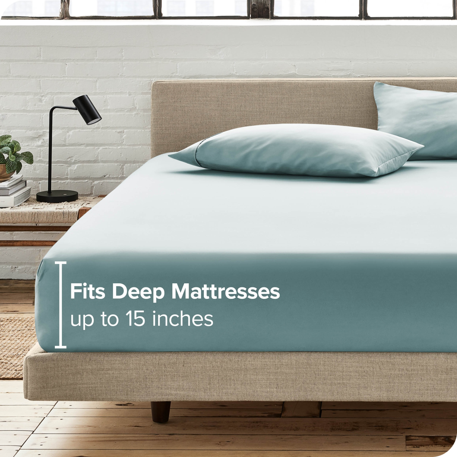 Bare Home Fitted Bottom Sheet - Premium 1800 Ultra-Soft Wrinkle Resistant Microfiber - Hypoallergenic - Deep Pocket - King, Light Blue