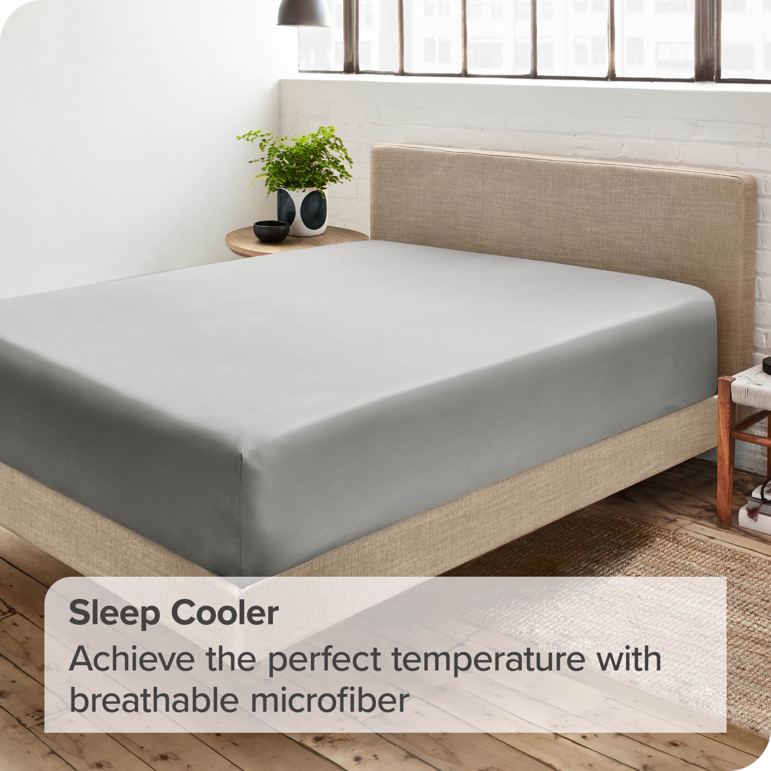 Bare Home Fitted Bottom Sheet - Premium 1800 Ultra-Soft Wrinkle Resistant Microfiber - Hypoallergenic - Deep Pocket - Twin, Light Grey