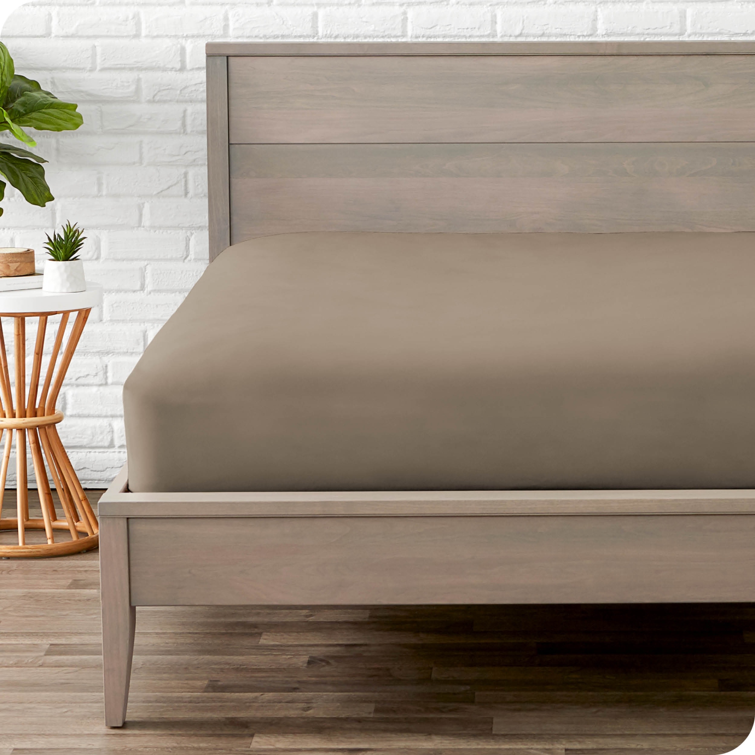 Bare Home Fitted Bottom Sheet - Premium 1800 Ultra-Soft Wrinkle Resistant Microfiber - Hypoallergenic - Deep Pocket - King, Taupe