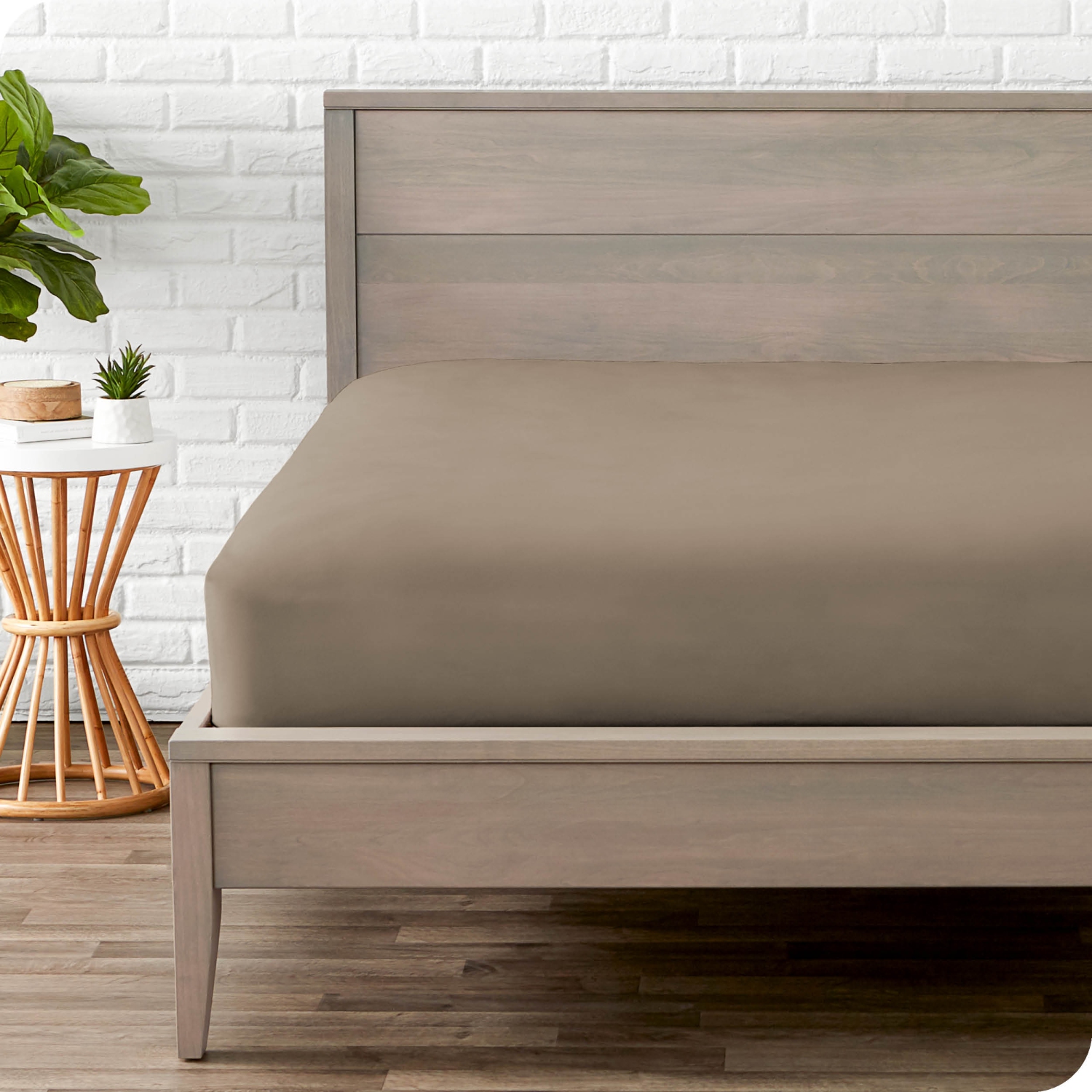 Bare Home Fitted Bottom Sheet - Premium 1800 Ultra-Soft Wrinkle Resistant Microfiber - Hypoallergenic - Deep Pocket - Twin, Taupe