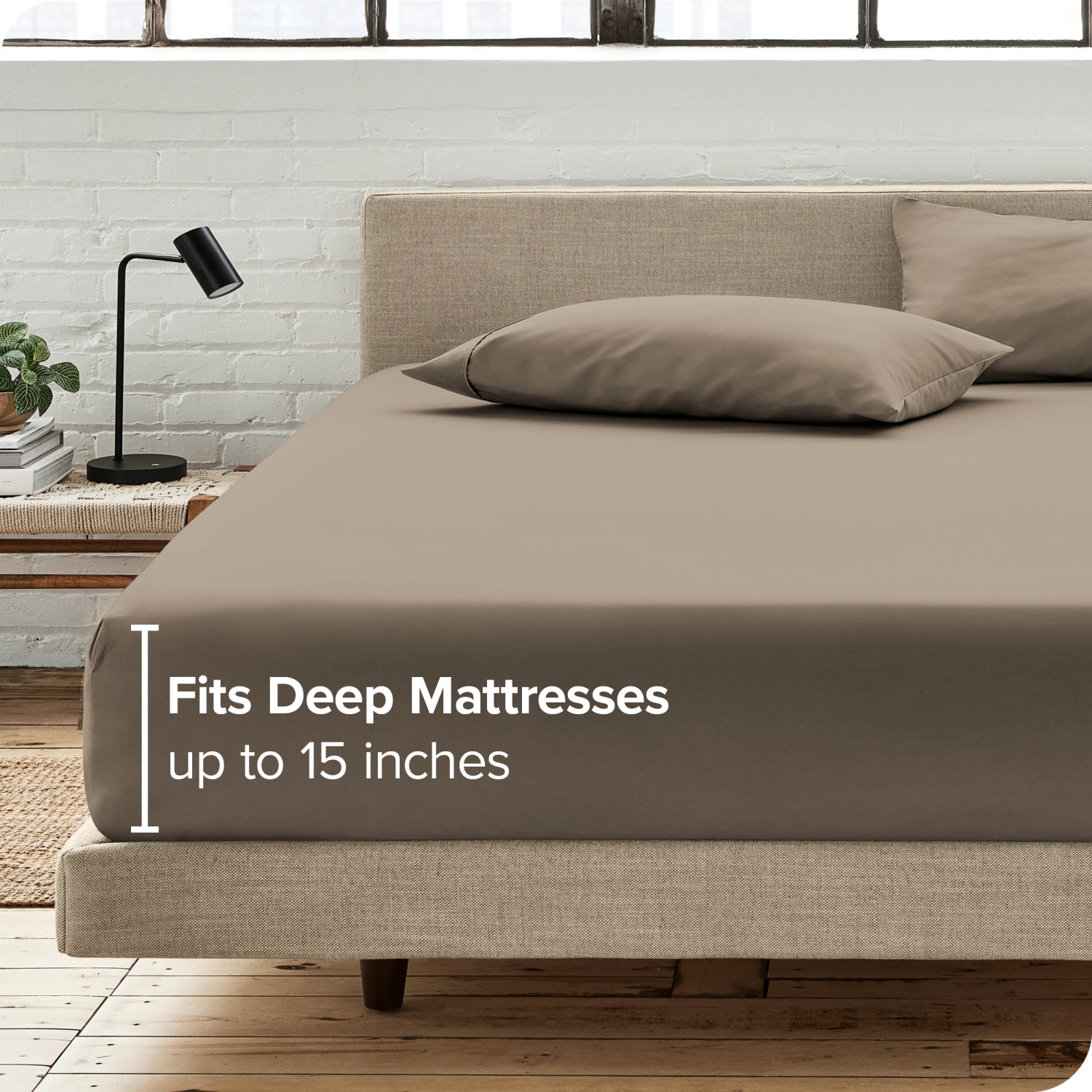 Bare Home Fitted Bottom Sheet - Premium 1800 Ultra-Soft Wrinkle Resistant Microfiber - Hypoallergenic - Deep Pocket - Twin, Taupe