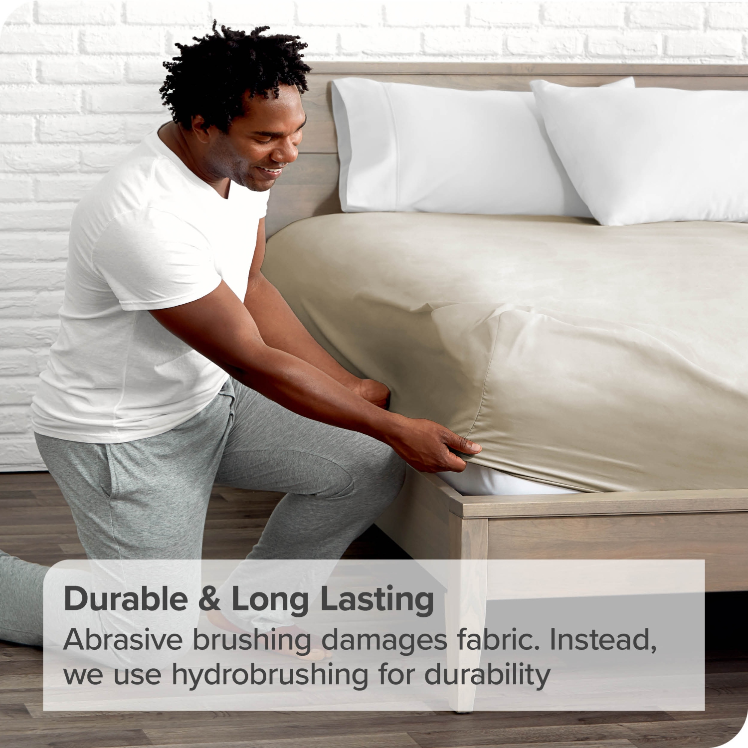 Bare Home Fitted Bottom Sheet - Premium 1800 Ultra-Soft Wrinkle Resistant Microfiber - Hypoallergenic - Deep Pocket - Twin, Sand