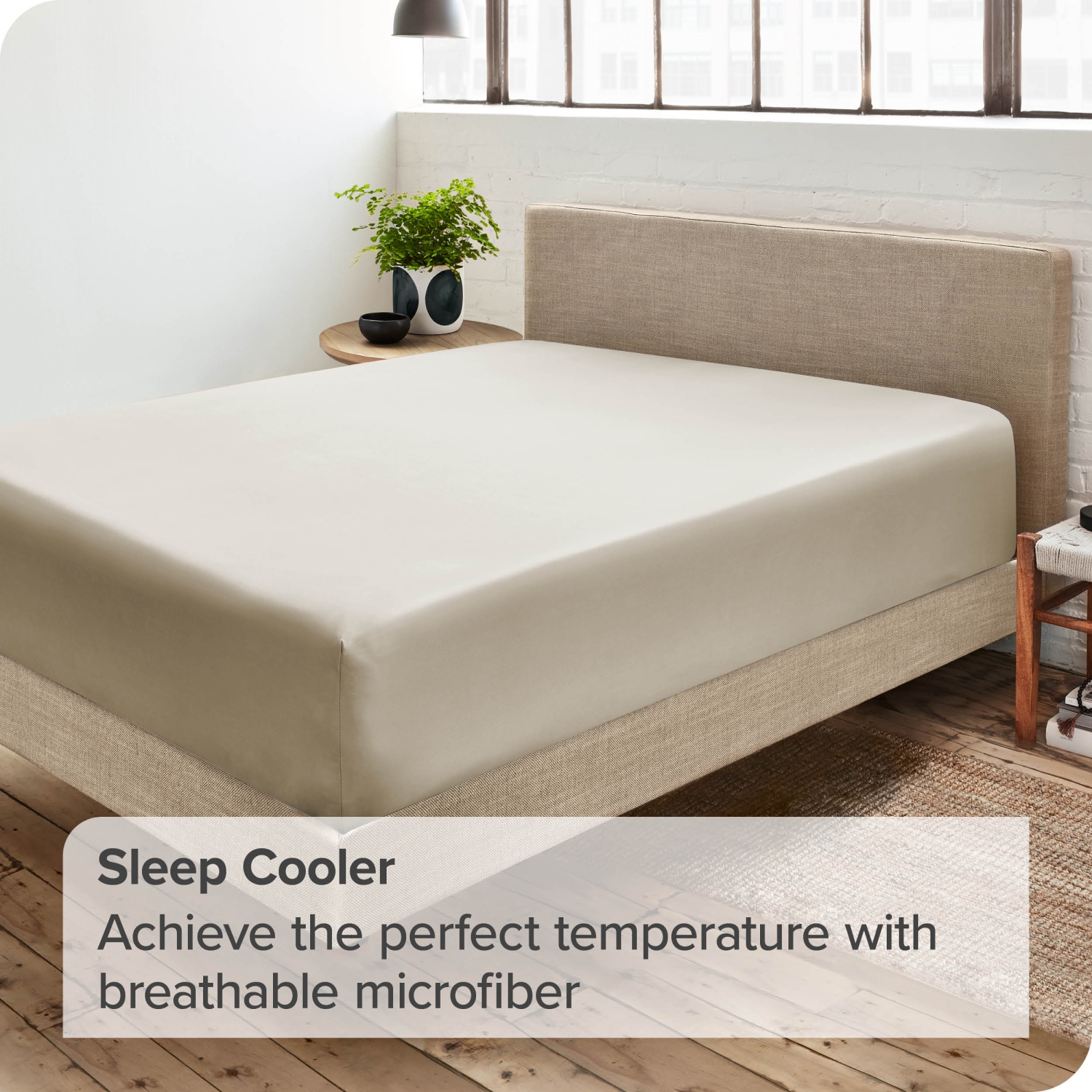 Bare Home Fitted Bottom Sheet - Premium 1800 Ultra-Soft Wrinkle Resistant Microfiber - Hypoallergenic - Deep Pocket - Queen, Sand