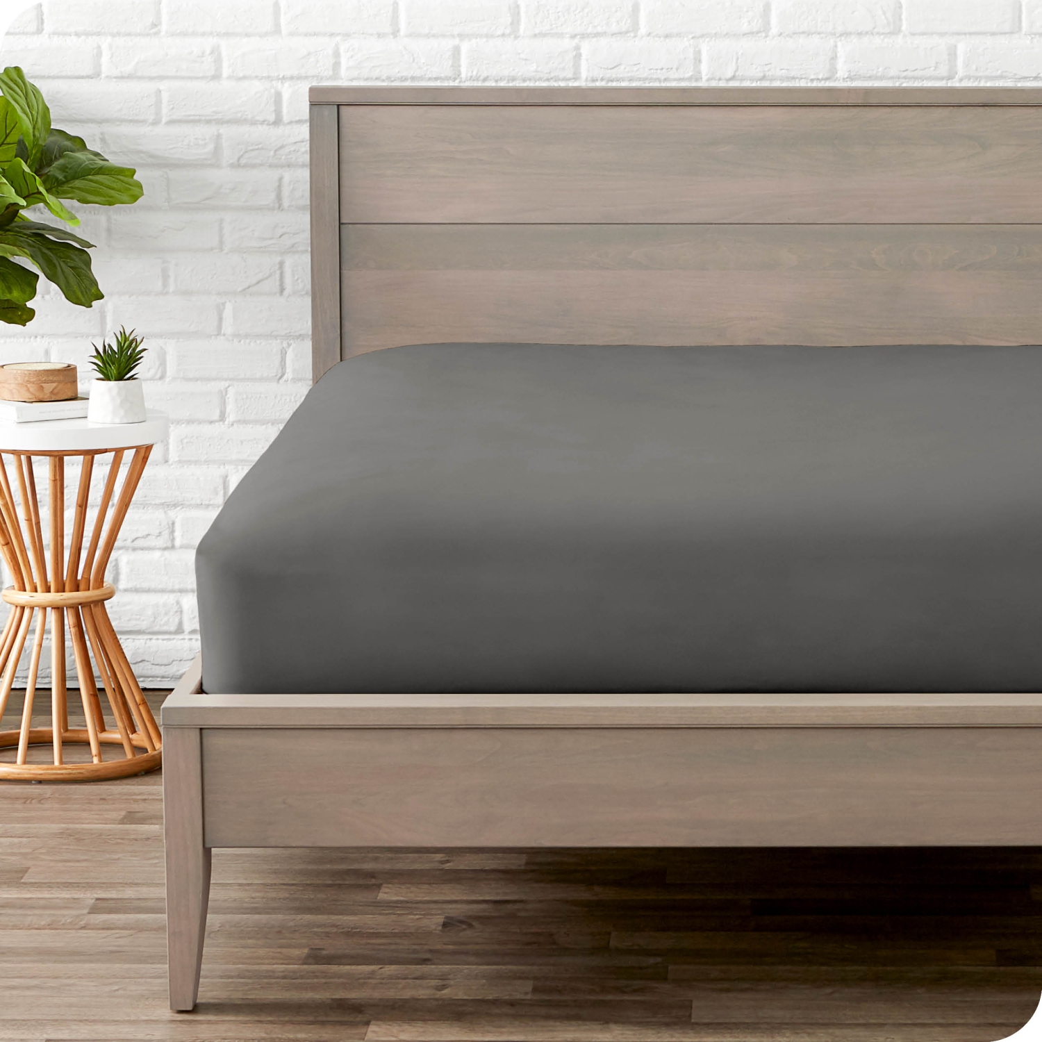 Bare Home Fitted Bottom Sheet - Premium 1800 Ultra-Soft Wrinkle Resistant Microfiber - Hypoallergenic - Deep Pocket - Split Head Flex King, Grey