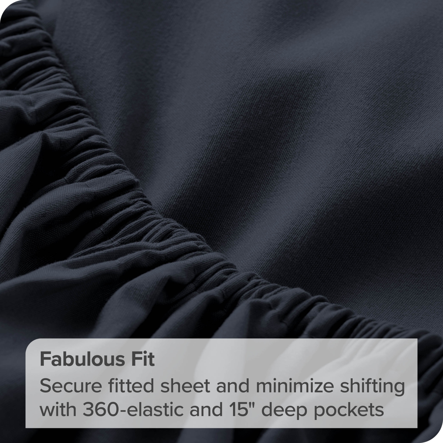 Bare Home Fitted Bottom Sheet - Premium 1800 Ultra-Soft Wrinkle Resistant Microfiber - Hypoallergenic - Deep Pocket - Queen, Midnight Blue