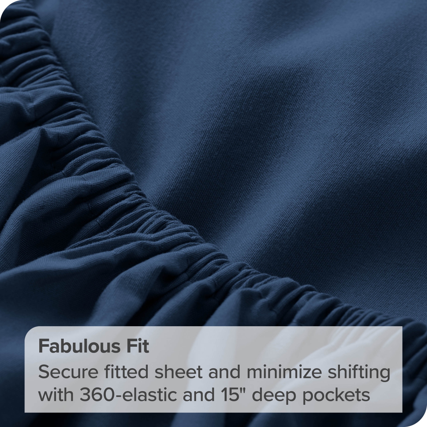 Bare Home Fitted Bottom Sheet - Premium 1800 Ultra-Soft Wrinkle Resistant Microfiber - Hypoallergenic - Deep Pocket - Queen, Dark Blue
