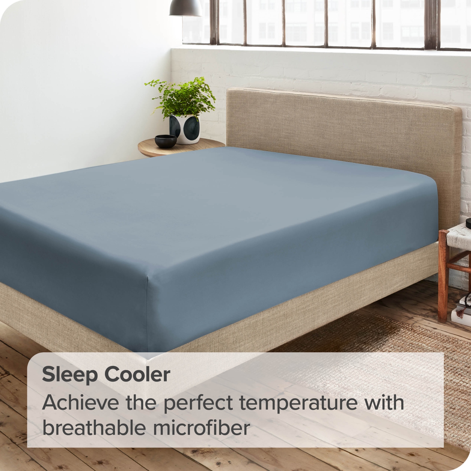 Bare Home Fitted Bottom Sheet - Premium 1800 Ultra-Soft Wrinkle Resistant Microfiber - Hypoallergenic - Deep Pocket - Queen, Coronet Blue