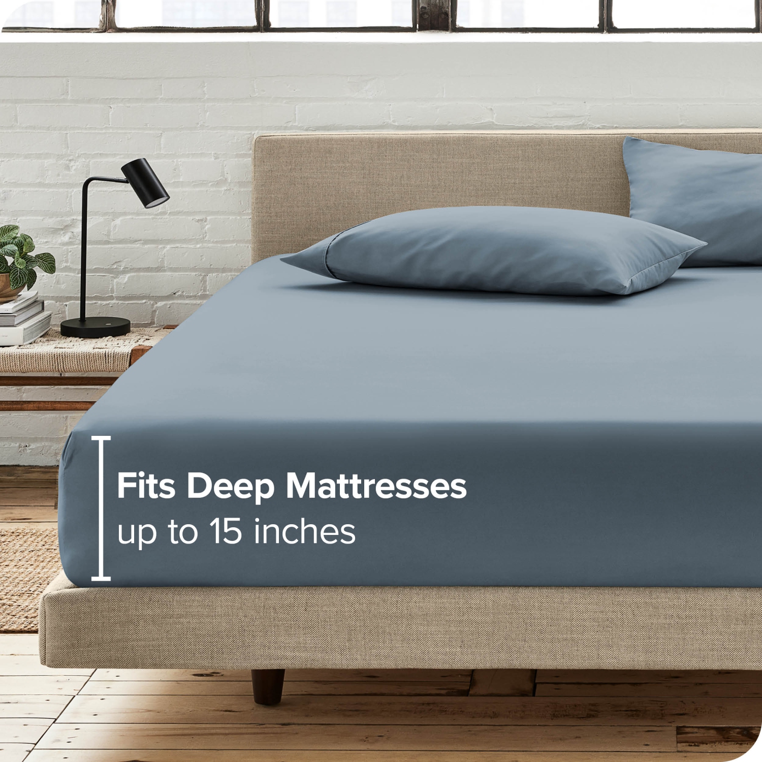 Bare Home Fitted Bottom Sheet - Premium 1800 Ultra-Soft Wrinkle Resistant Microfiber - Hypoallergenic - Deep Pocket - Queen, Coronet Blue