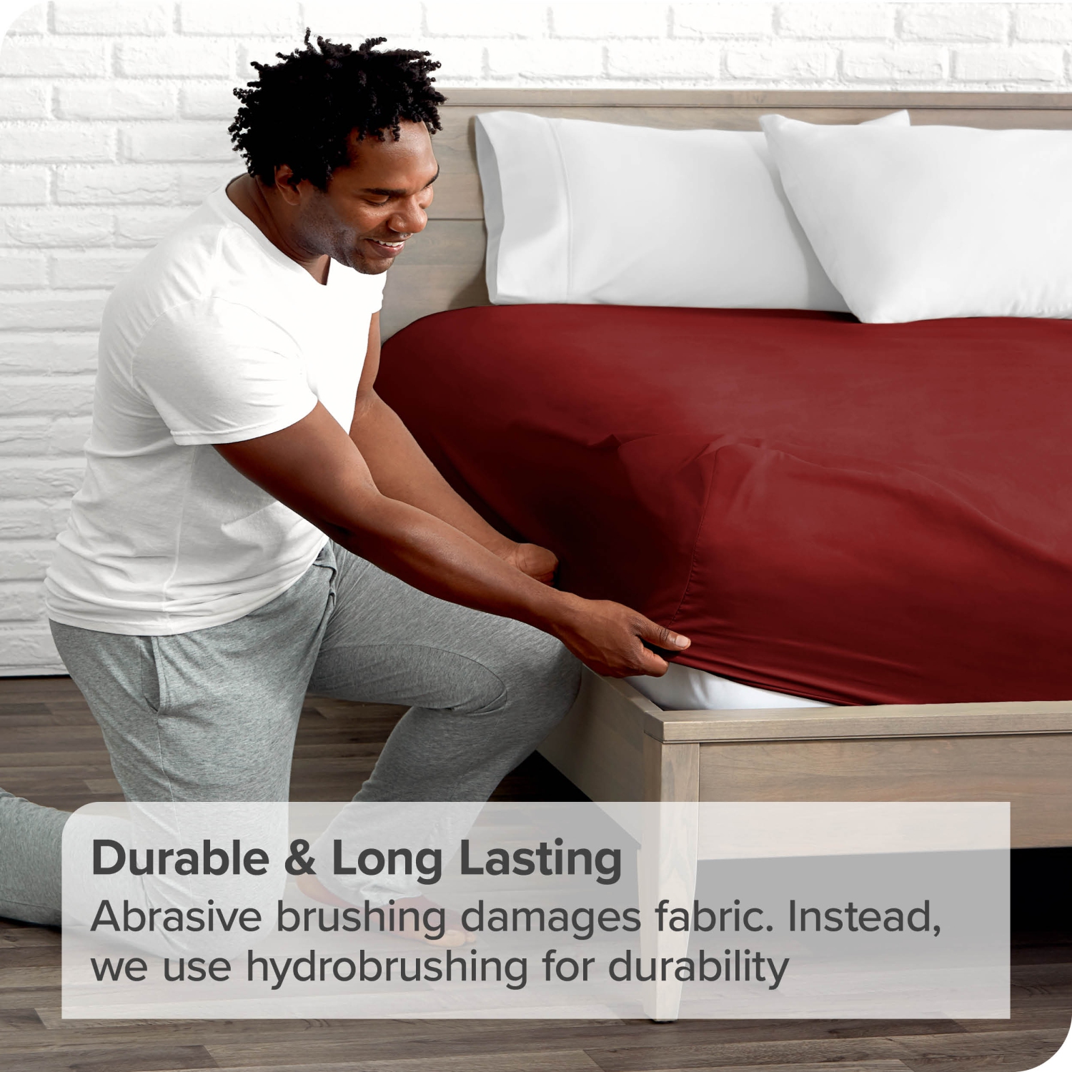 Bare Home Fitted Bottom Sheet - Premium 1800 Ultra-Soft Wrinkle Resistant Microfiber - Hypoallergenic - Deep Pocket - Queen, Burgundy