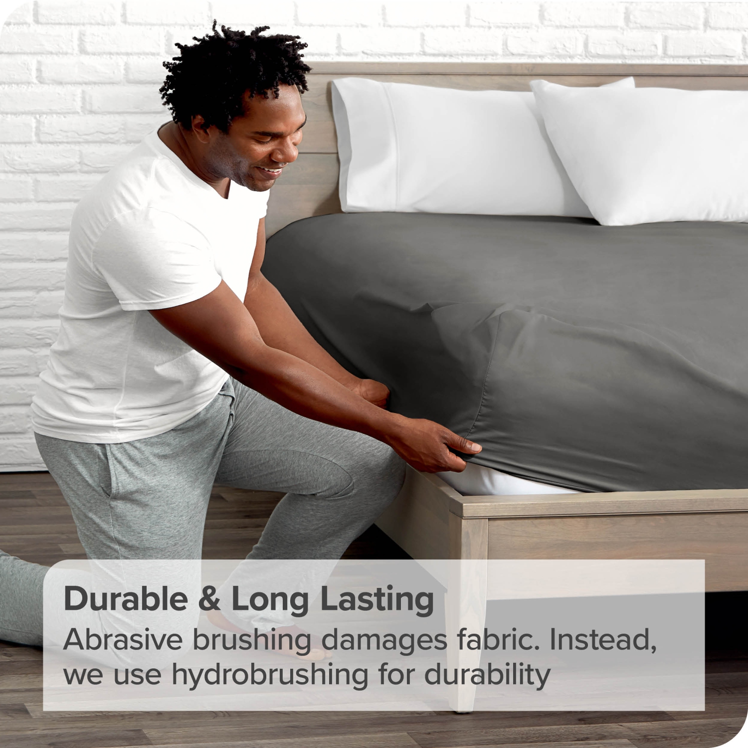 Bare Home Fitted Bottom Sheet - Premium 1800 Ultra-Soft Wrinkle Resistant Microfiber - Hypoallergenic - Deep Pocket - Full, Grey