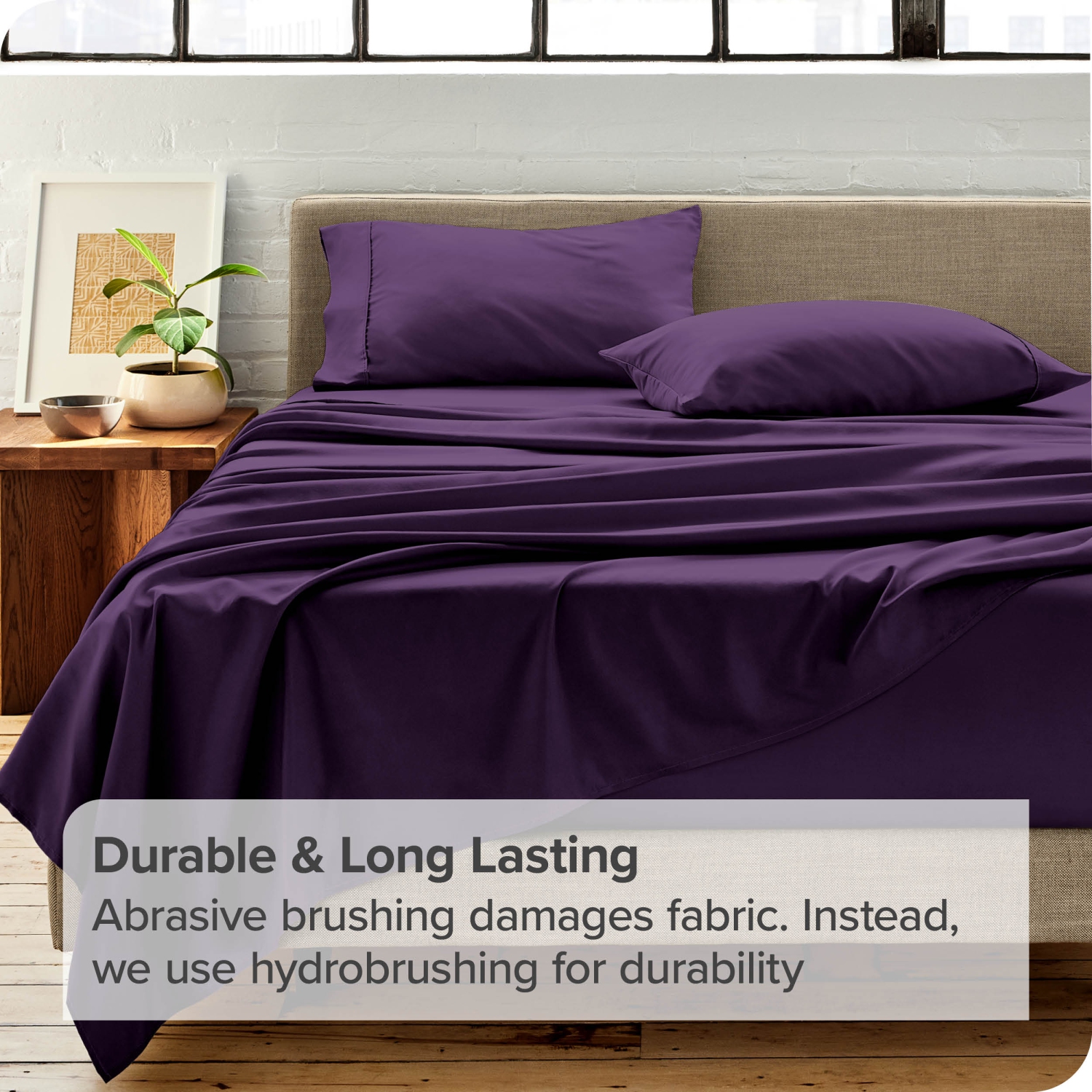 ENS. De taies d'oreiller en microfibre ultradouce 1800 Bare Home - double brossé - Hypoallergénique - résistant aux plis - Standard, prune