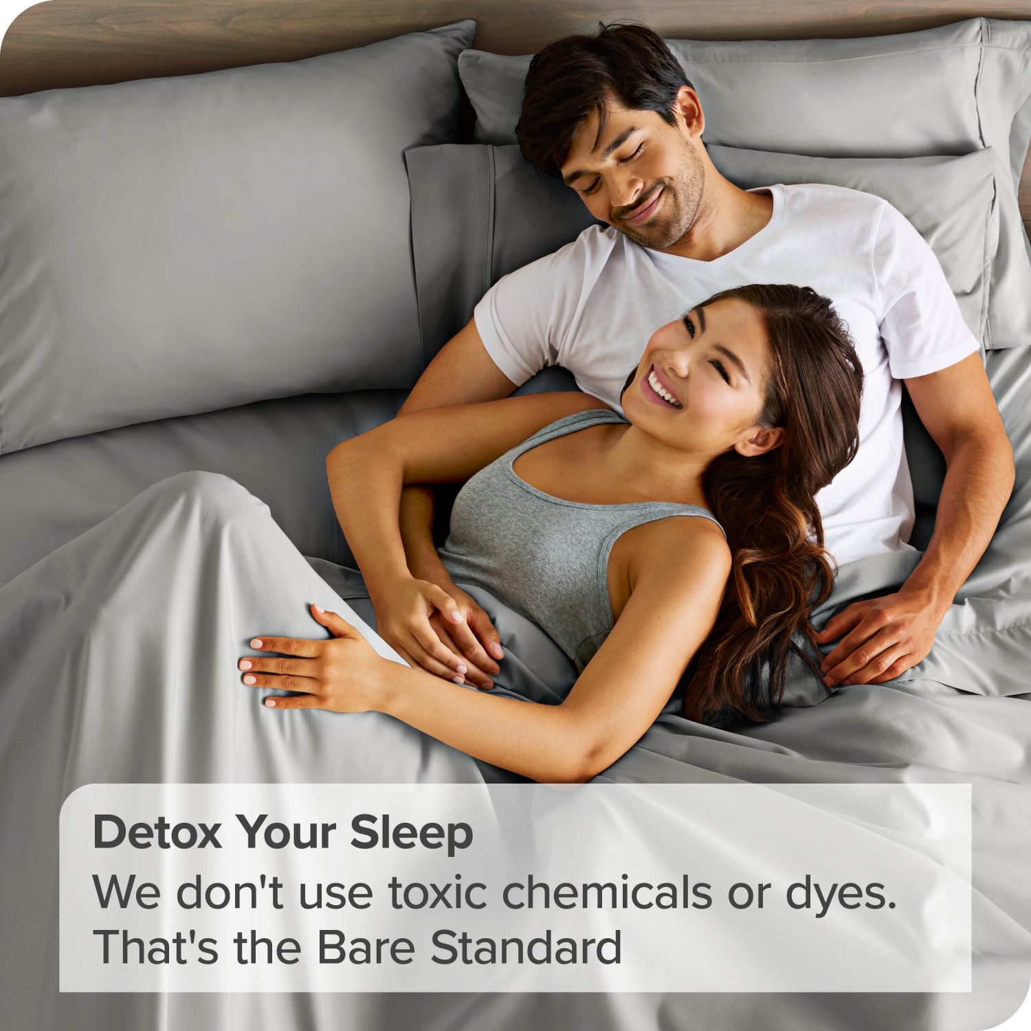 Duo de taies d’oreiller en microfibre ultradouce 1800 de Bare Home - double brossé - Hypoallergénique - résistance aux plis - Standard - Gris pâle