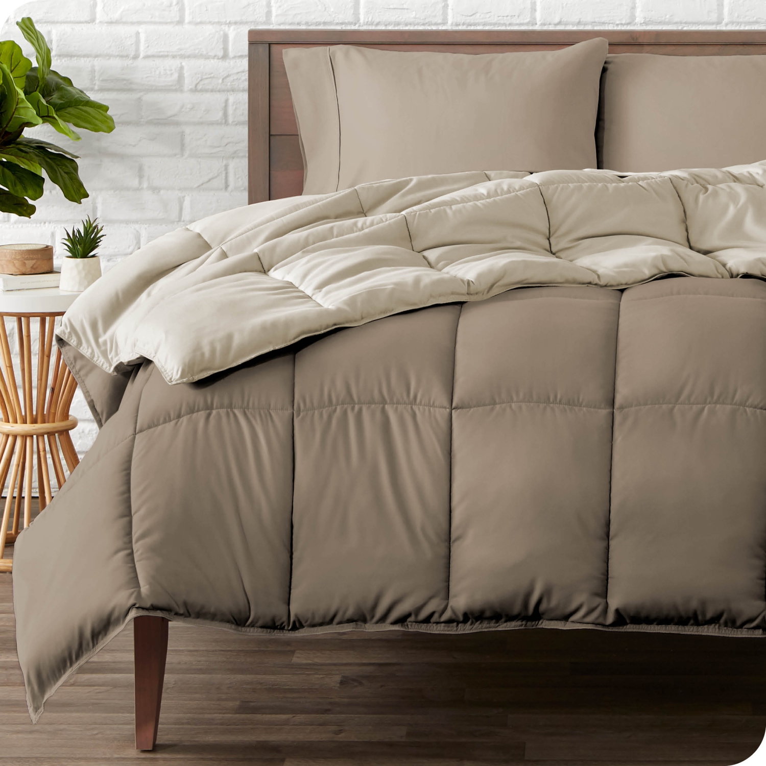 Bare Home Reversible Comforter - Goose Down Alternative - Ultra-Soft - Premium 1800 Series - Hypoallergenic - Breathable - King/California King,