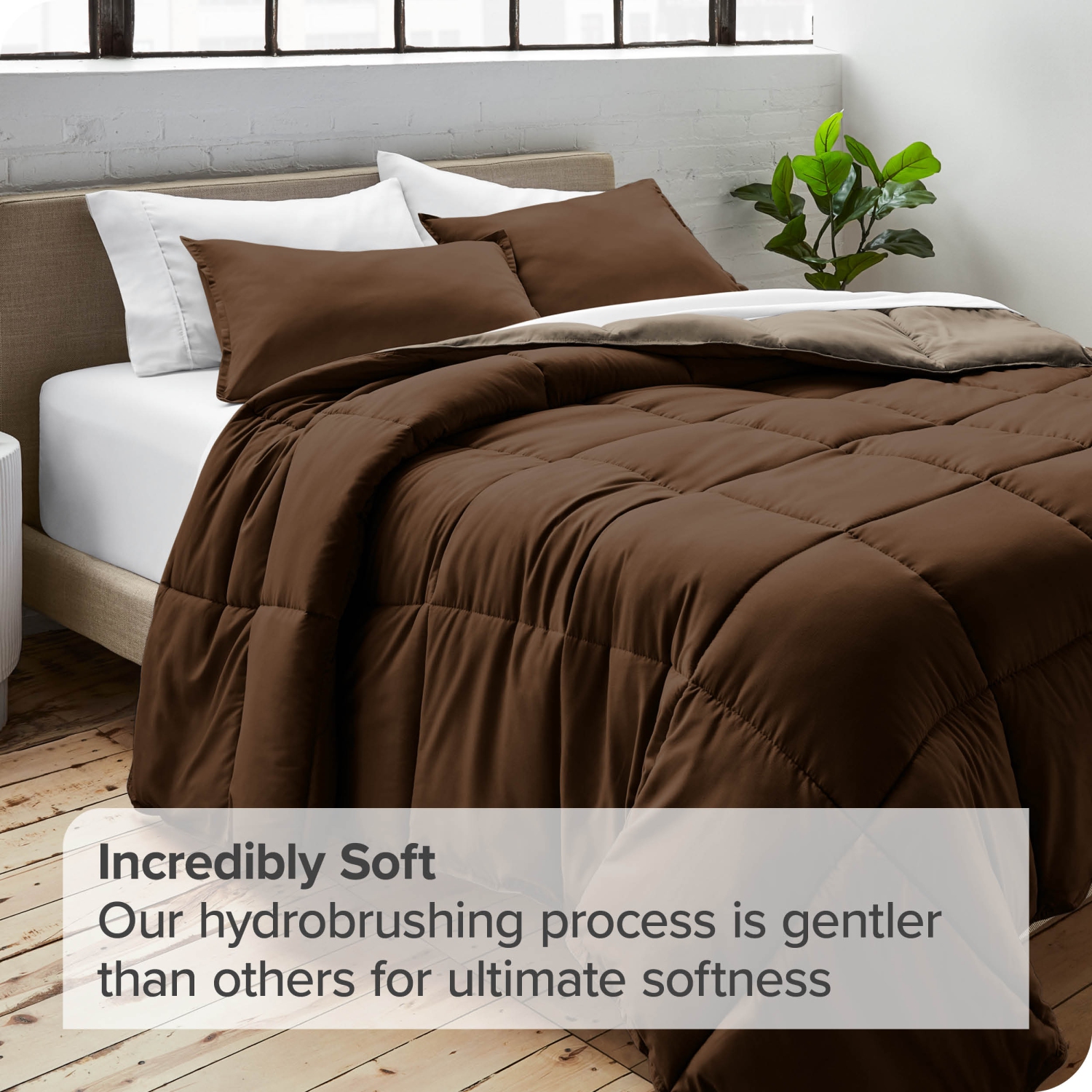 Douillette réversible Bare Home - duvet d'oie - Ultra-Soft - Série 1800 de qualité supérieure - Hypoallergénique - très grand lit californien,