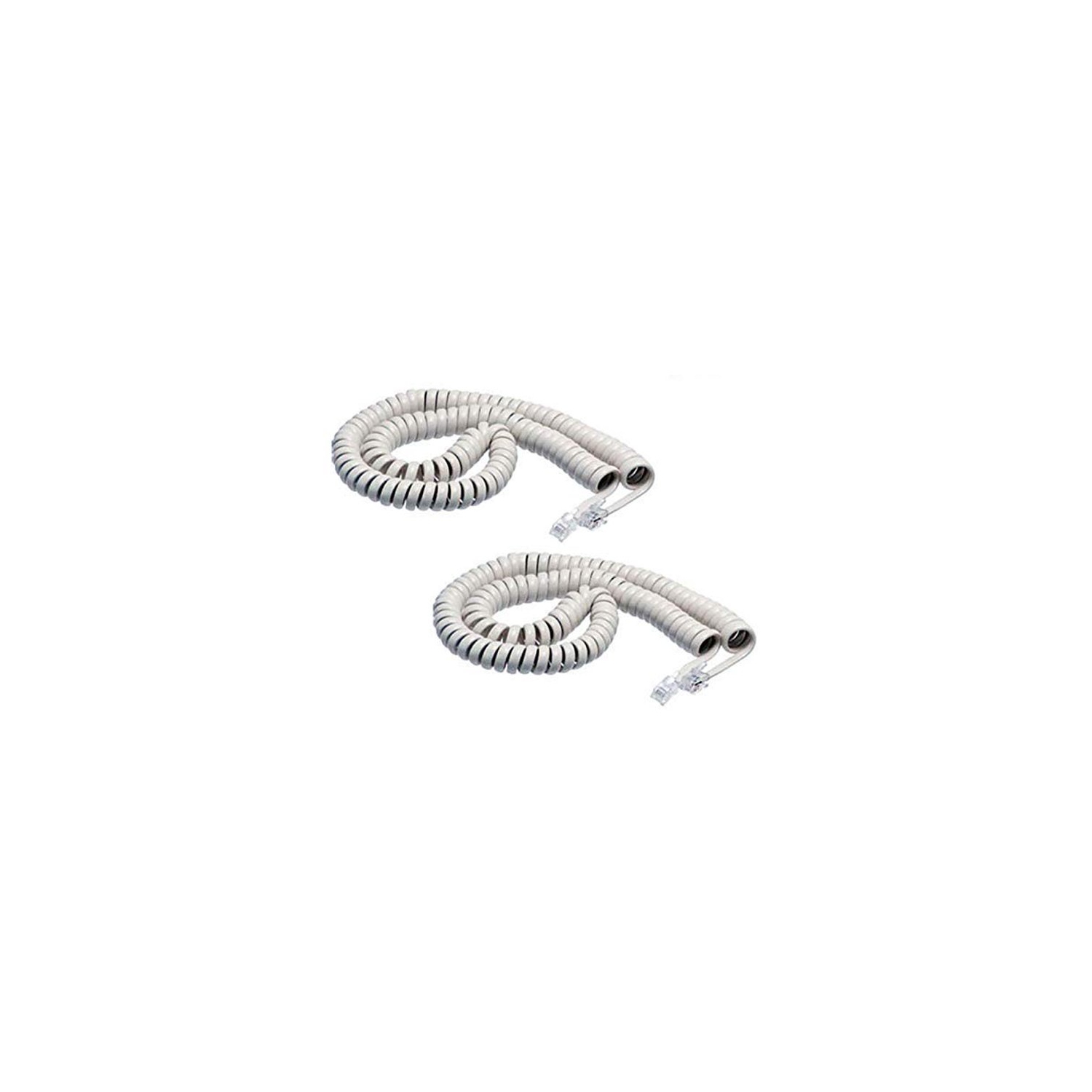 iMBAPrice Valkoinen kierretty puhelimen luurin kaapeli, kierretty pituus 3-12 jalkaa ilman kierrettä (Value Pack)