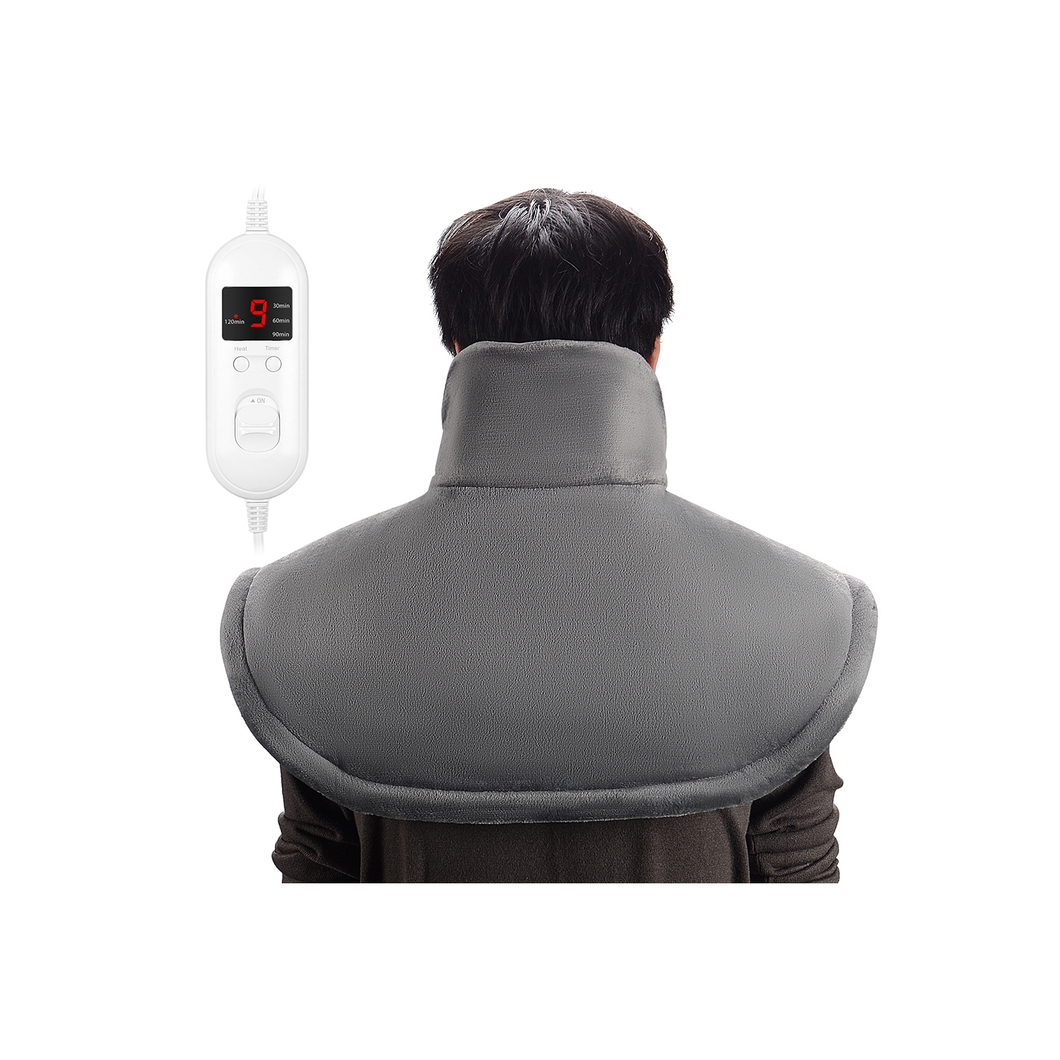 Heating Pad For Neck And Shoulder, 19" X 23" Electric Heat Pad - Gray