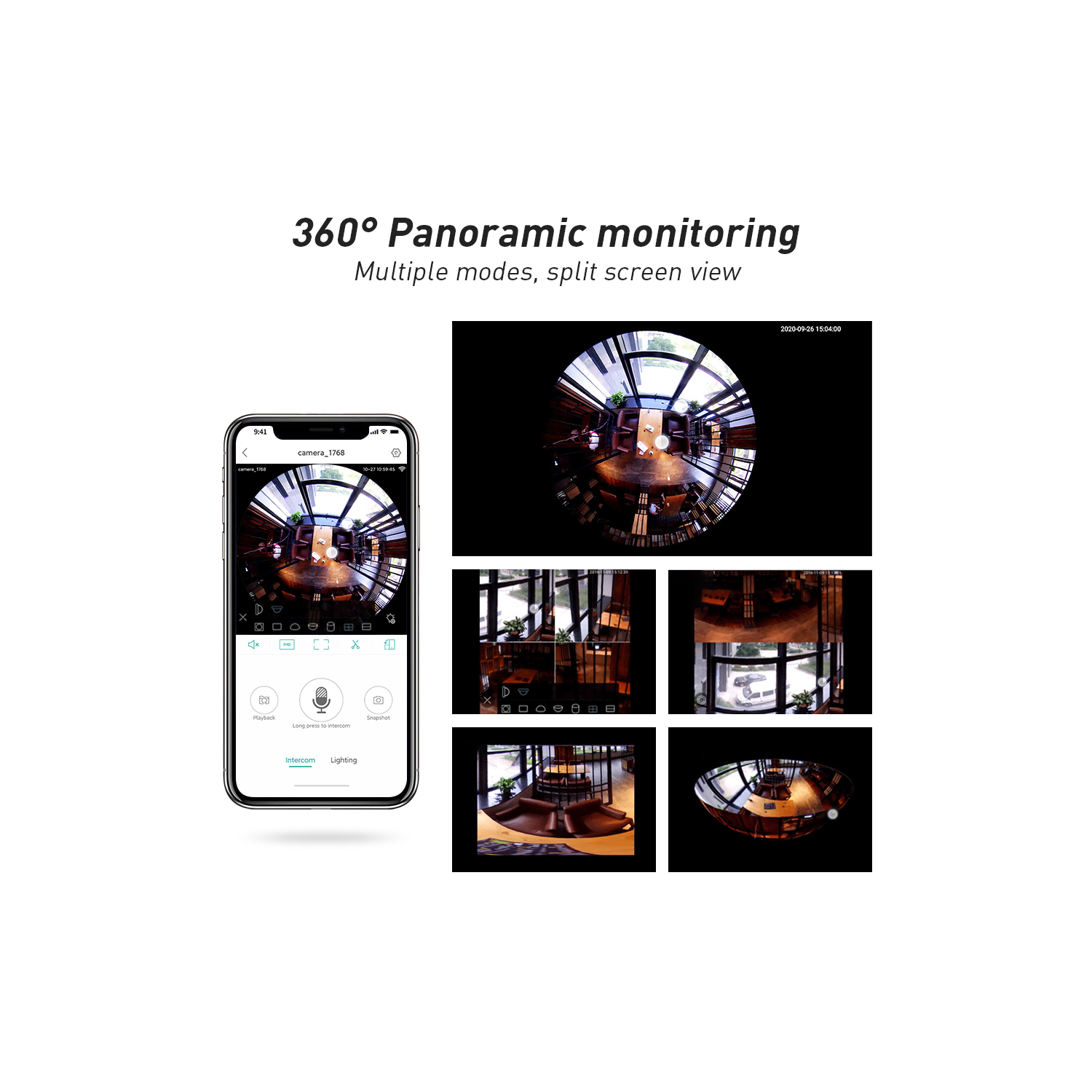 Caméra ampoule NIERBO, caméra domestique 360 panoramique Full HD 1080P, caméra WiFi 2,4 GHz, caméras de surveillance dôme, bébé à la maison, moniteur