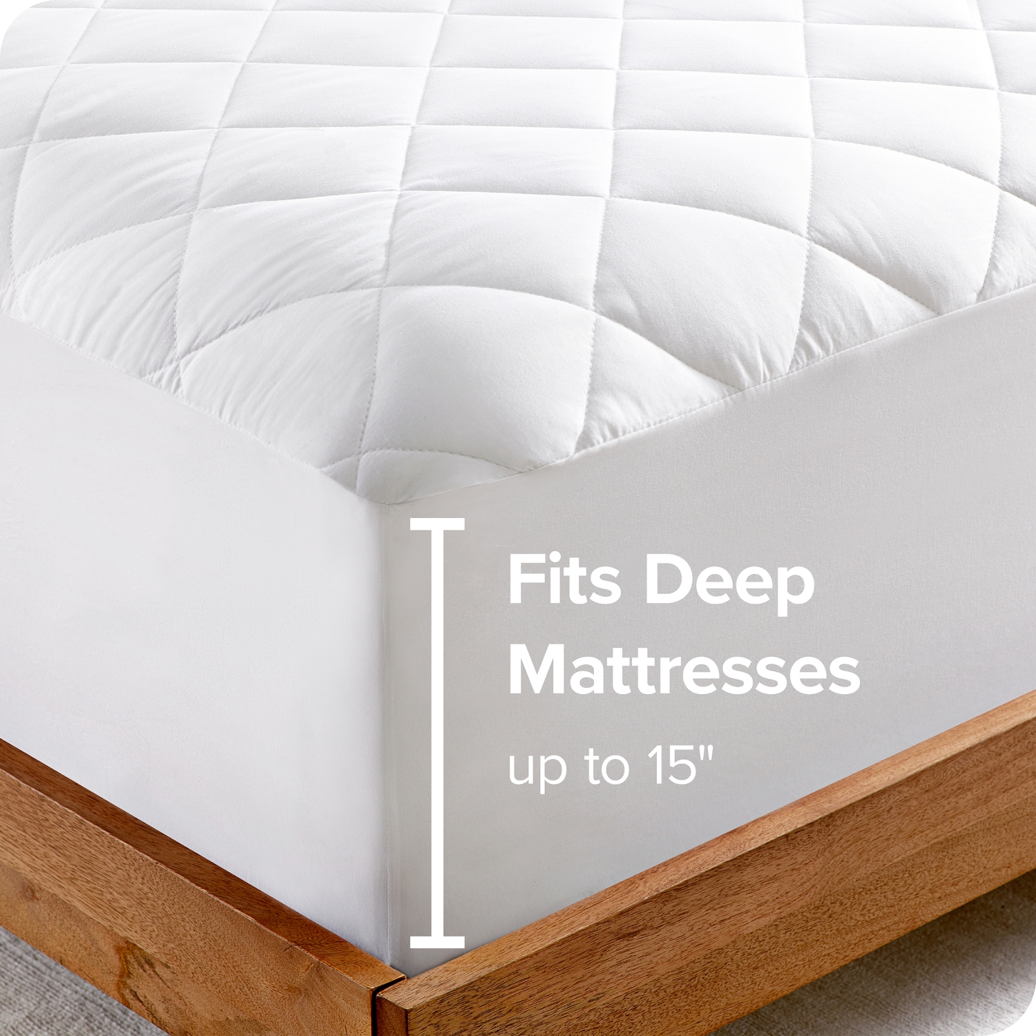 Bare Home Quilted Fitted Mattress Pad - Cooling Mattress Topper - Hypoallergenic Down Alternative Fiberfill - Stretch-to-Fit - King