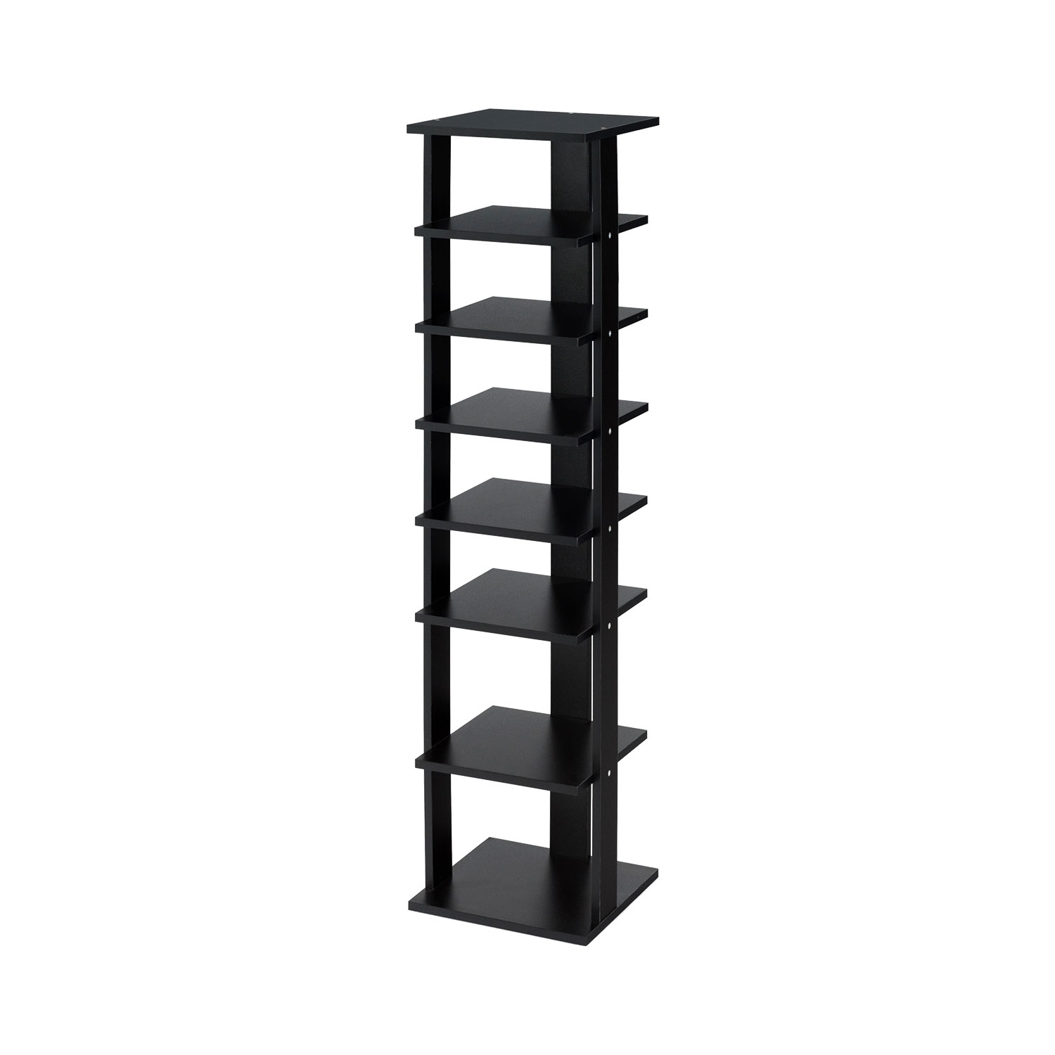 Topbuy 7-Tier Shoe Rack Free Standing Shelving Storage Organizer Compact Design Black