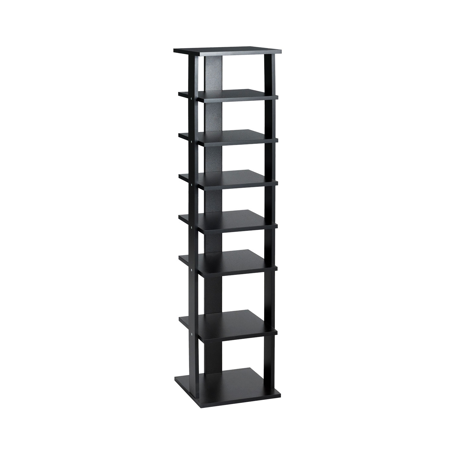 Topbuy 7-Tier Shoe Rack Free Standing Shelving Storage Organizer Compact Design Black