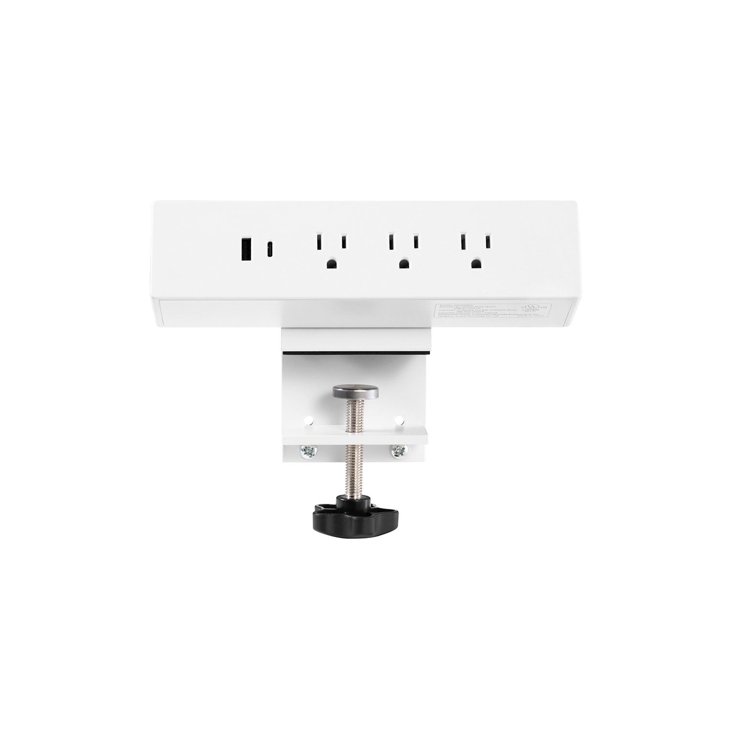 MotionGrey – barre d’alimentation avec pince de bureau, parasurtenseur de bureau, barre d’alimentation avec pince de bureau, port USB-C, 3 prises,