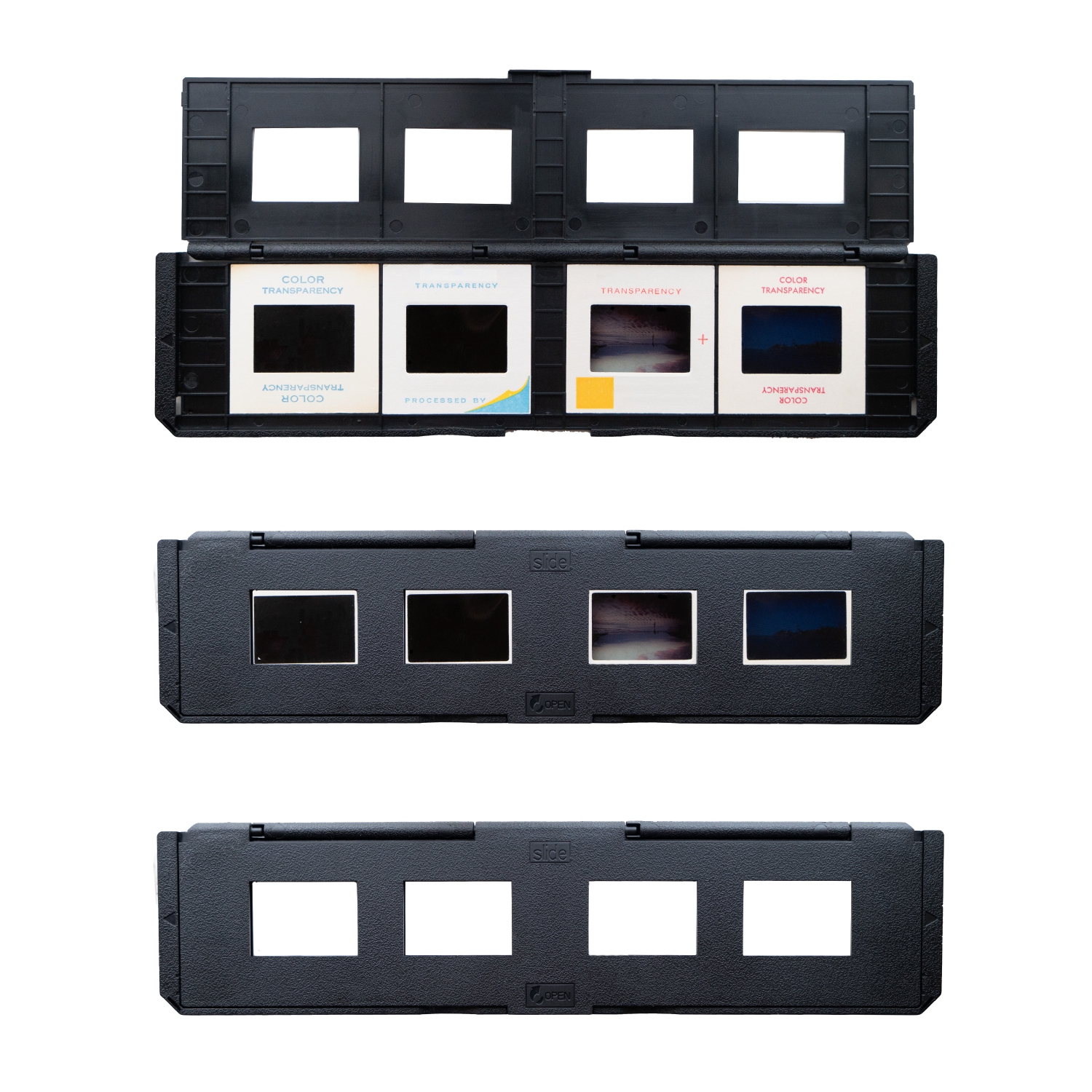 Support à long plateau coulissant de Magnasonic pour numériseurs de pellicule compatibles 35 mm, capacité de 4 lamelles, facile à utiliser - Ensemble