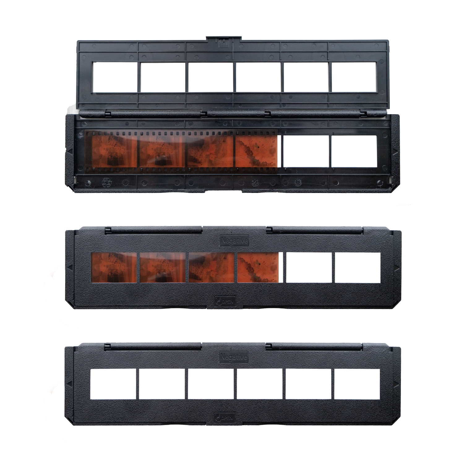 Magnasonic Long Tray Negative Film Holder for 35mm Compatible Film Scanners, Holds 6 Frames, Easy to Use - Set of 3