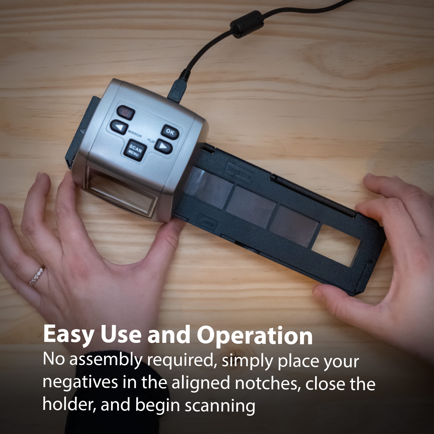 Magnasonic Long Tray Negative Film Holder for 35mm Compatible Film Scanners, Holds 6 Frames, Easy to Use - Set of 3
