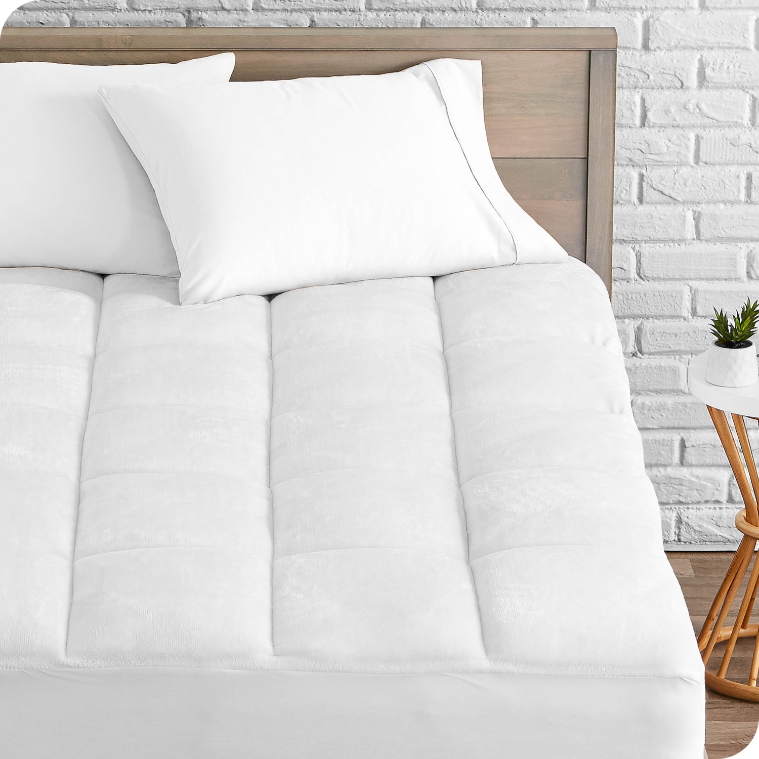 Couvre-matelas à plateau-coussin de Bare Home - solution de rechange en duvet d’oie de qualité supérieure - surmatelas en micropeluche trop rempli -